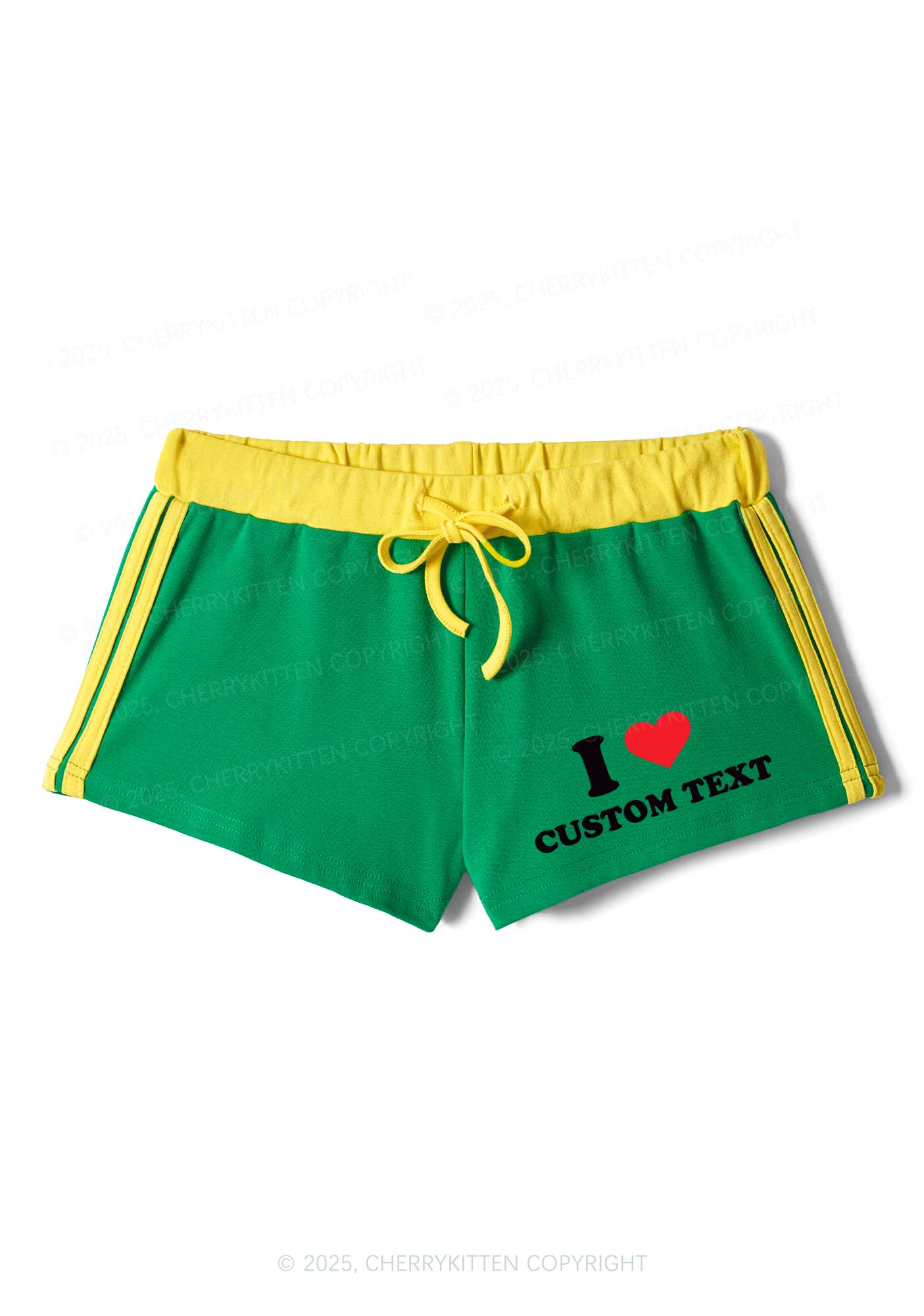 I Love Custom Personalized Y2K Drawstring Mini Shorts Cherrykitten