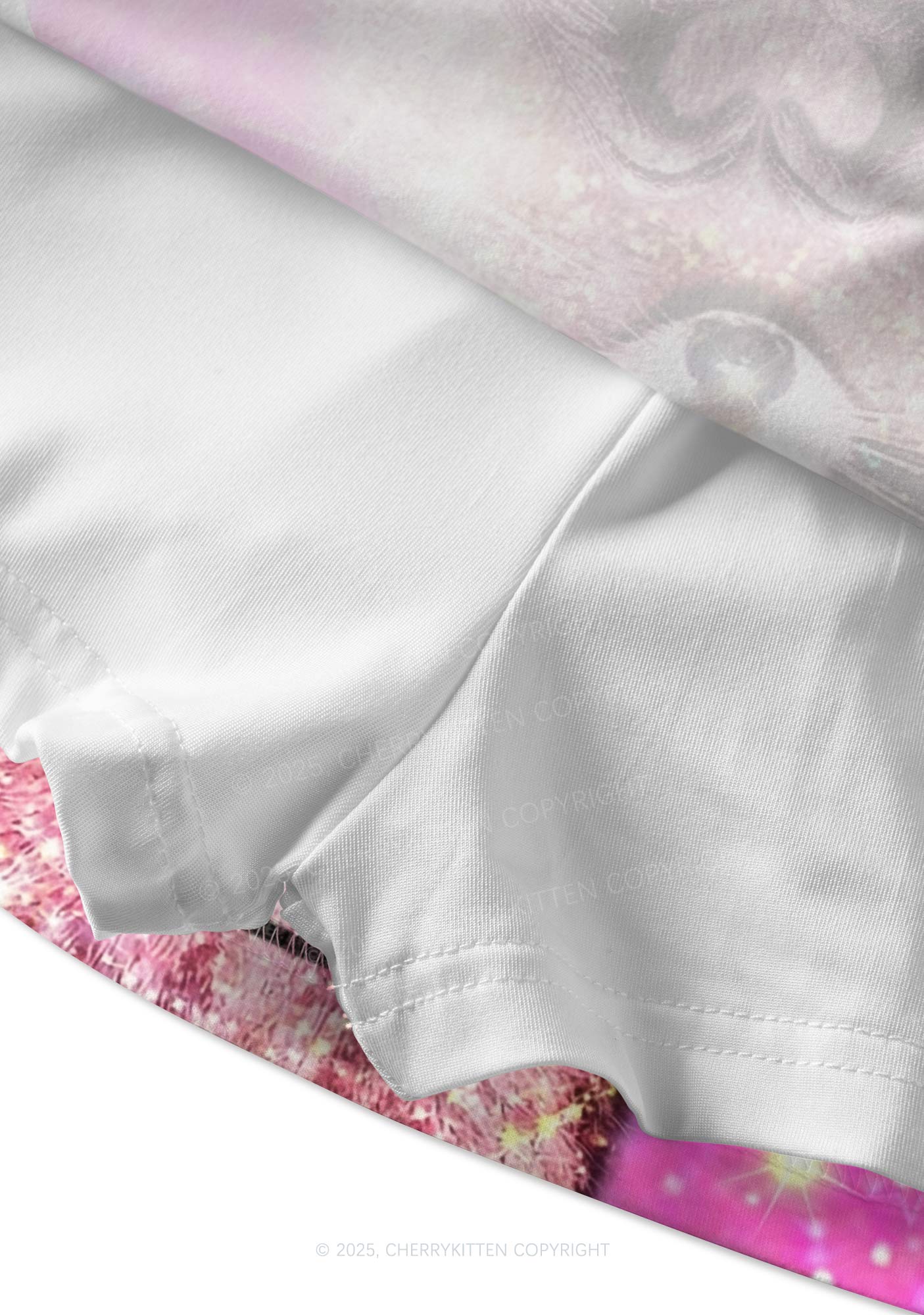 Sparkly Raccoon Heart Valentine's Day Y2K Print Mini Skirt Cherrykitten