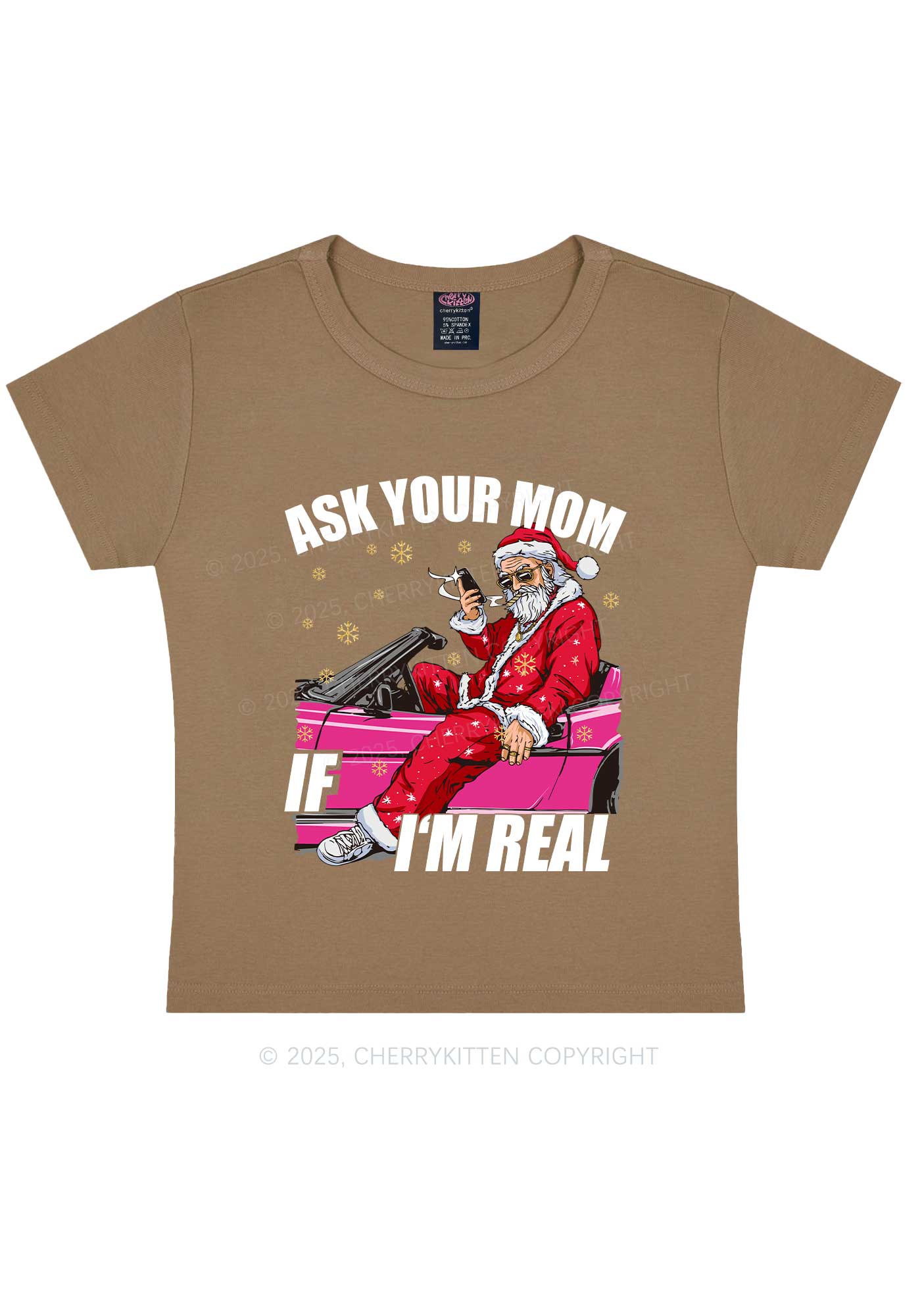 Christmas Ask Your Mom Y2K Baby Tee Cherrykitten