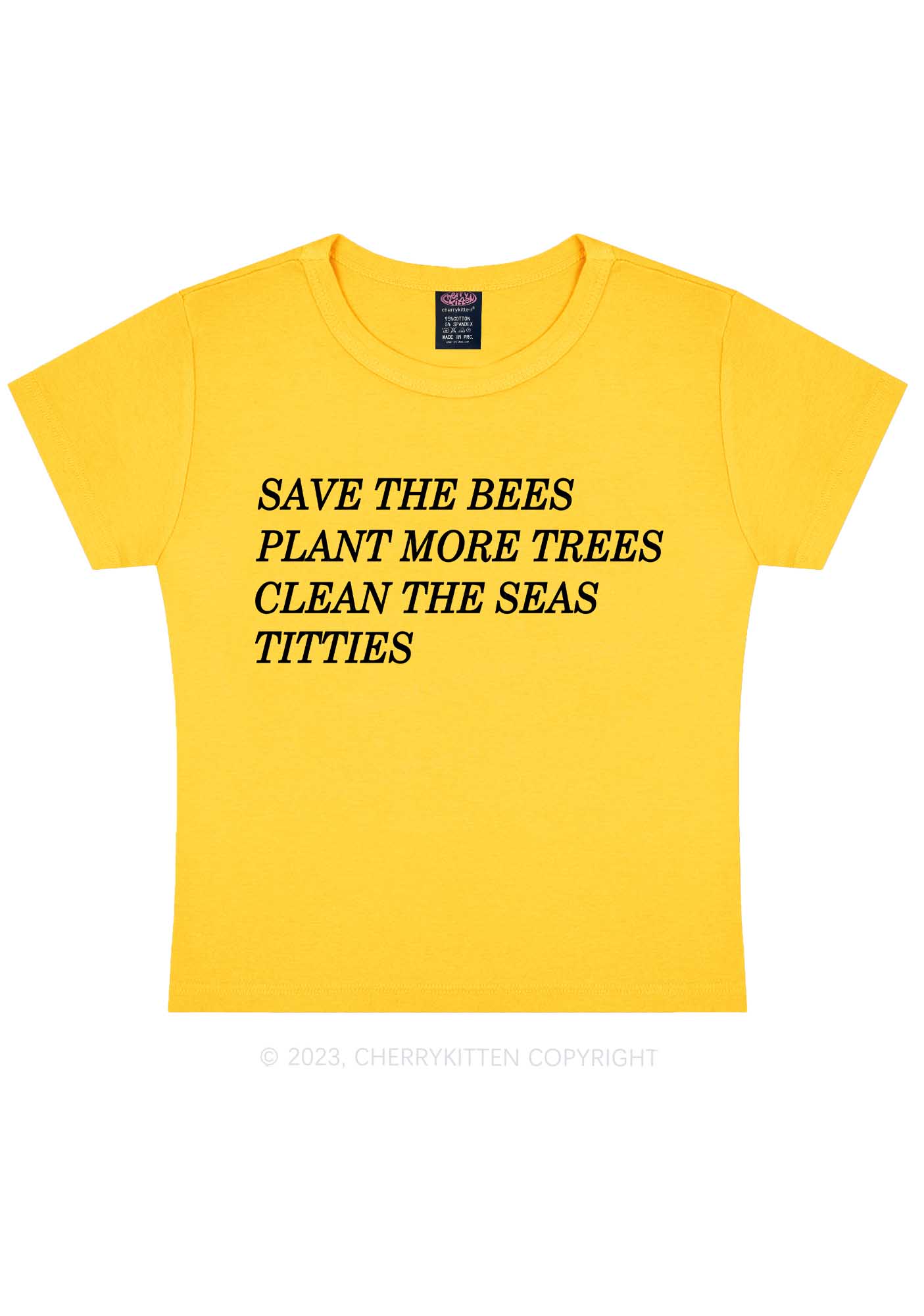 Save The Bees Y2K Baby Tee Cherrykitten