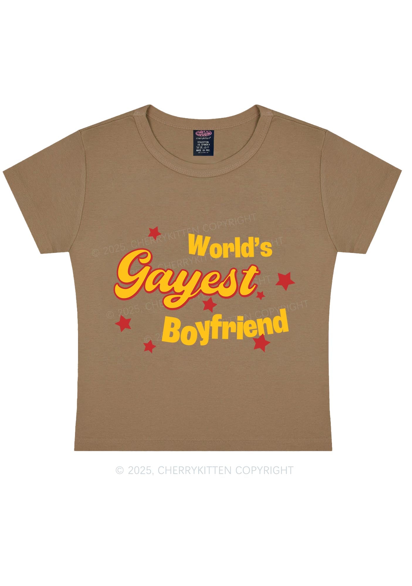 Worlds Gayest Boyfriend Pride Y2K Baby Tee Cherrykitten