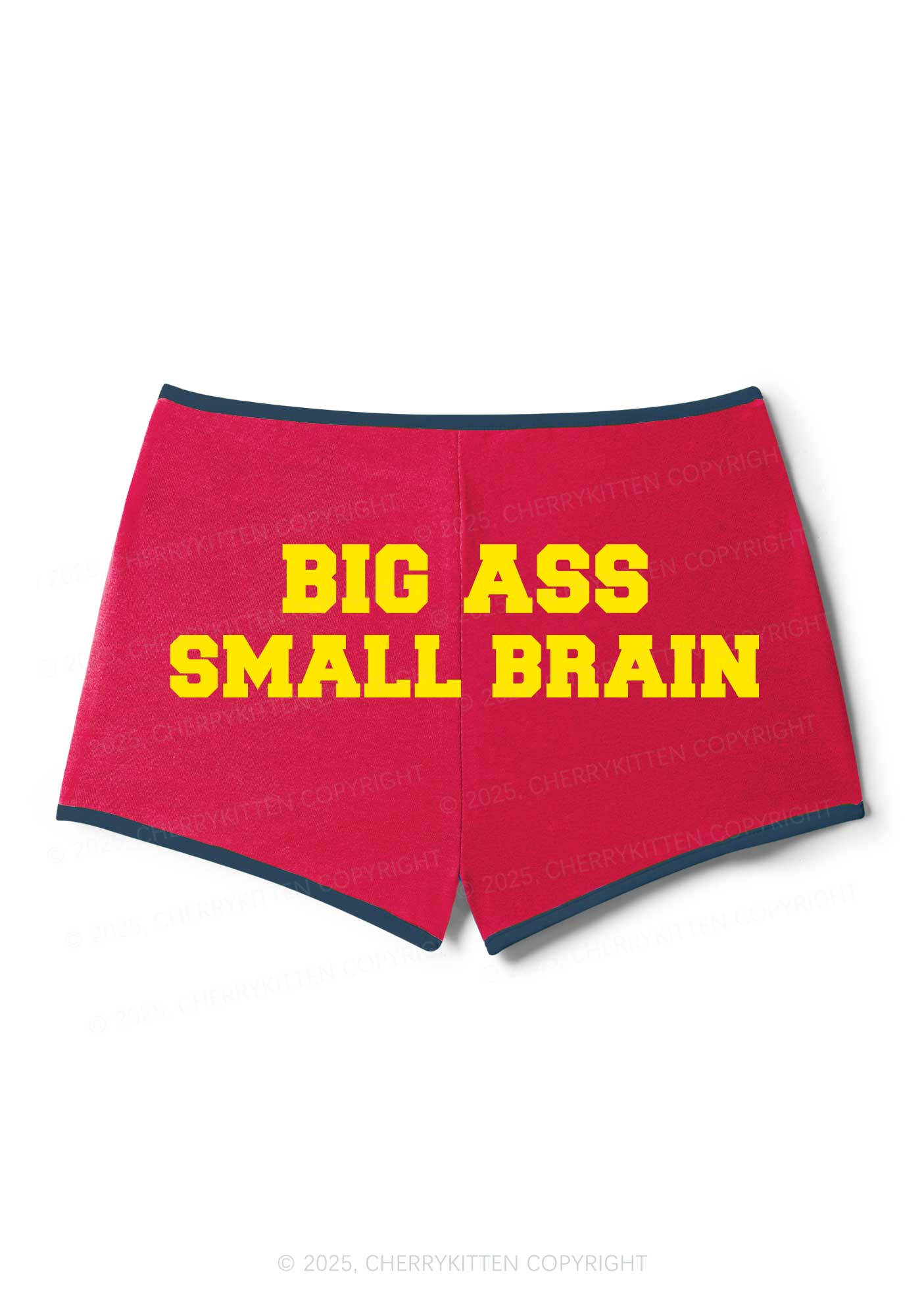 Big Axx Small Brain Y2K Booty Shorts Cherrykitten