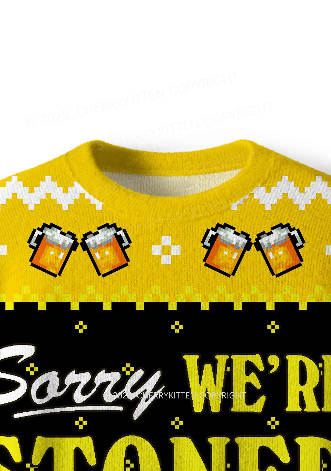 Sorry We Are Stoned Y2K Christmas Knit Sweatshirt Cherrykitten