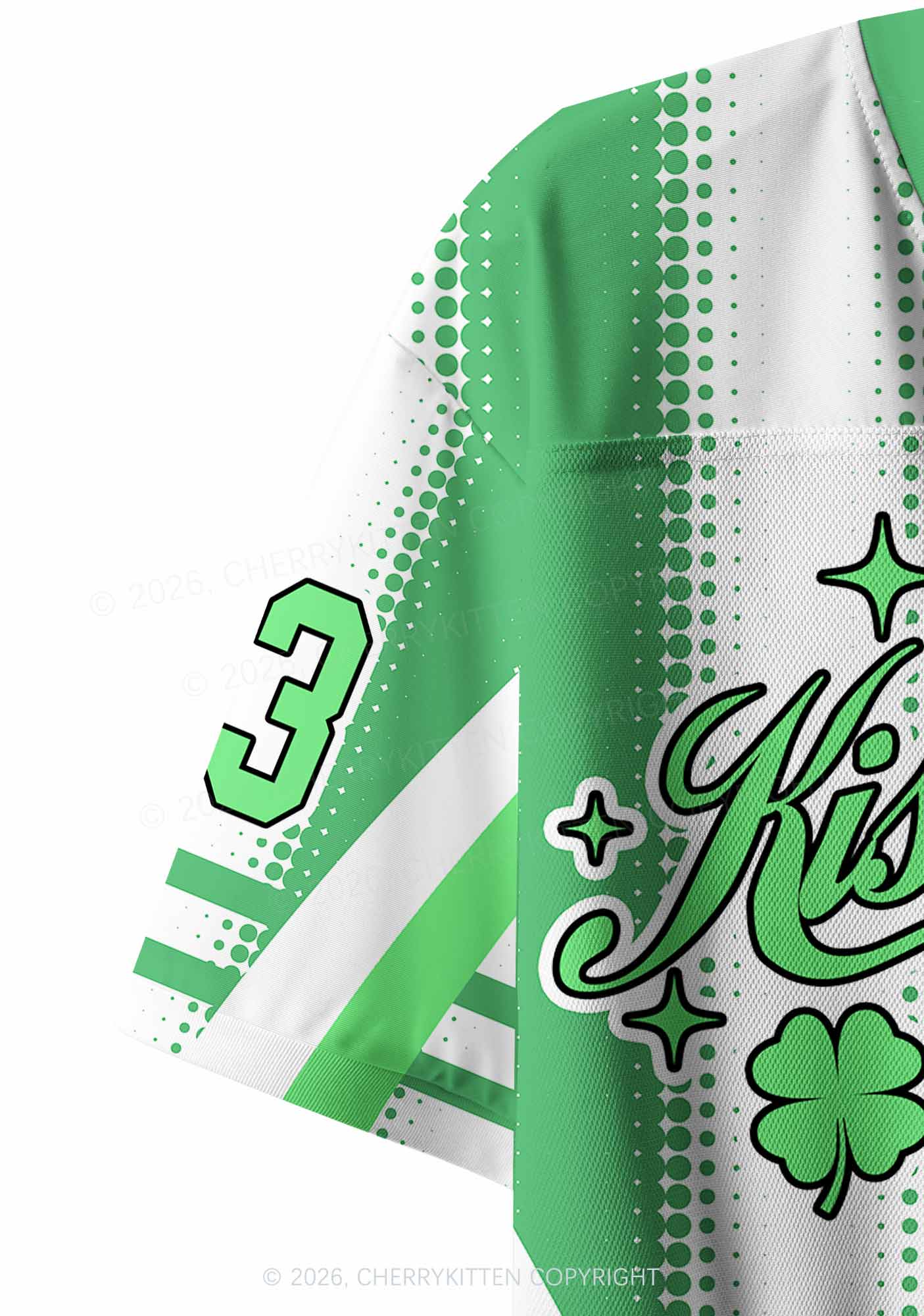 Custom Kiss My Lucky Charms St Patricks Y2K Crop Sport Jersey Shirts Cherrykitten