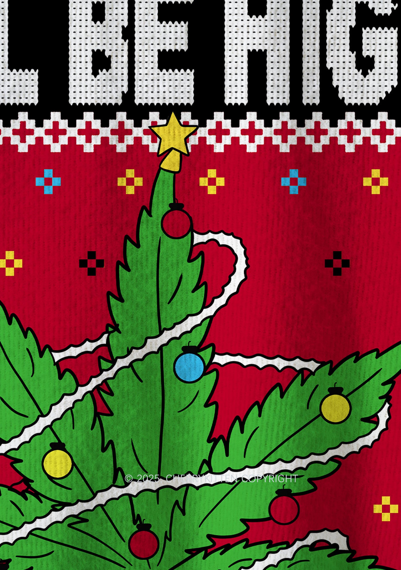 I Be High Y2K Christmas Knit Sweatshirt Cherrykitten