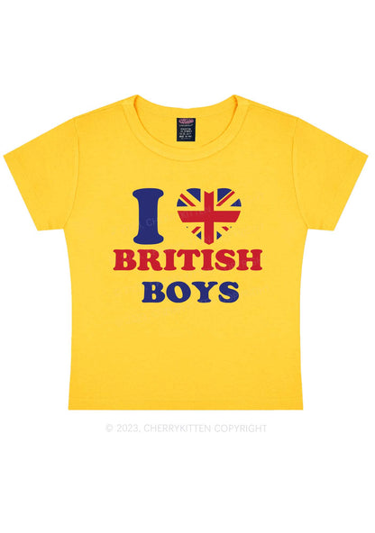 I Love British Boys Y2K Baby Tee Cherrykitten