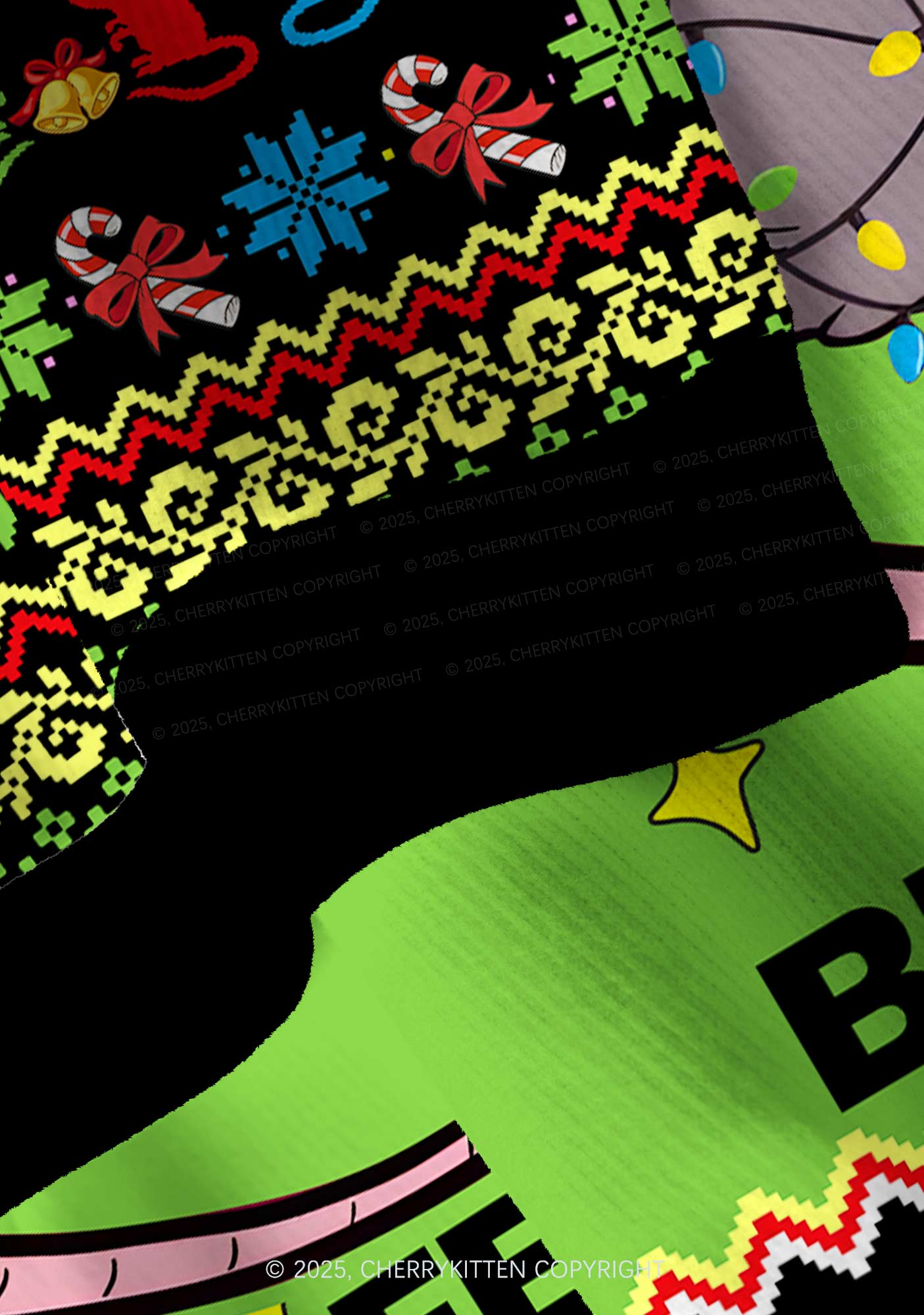 Overstimulated But Festive Y2K Christmas Cardigan Knit Sweatshirt Cherrykitten