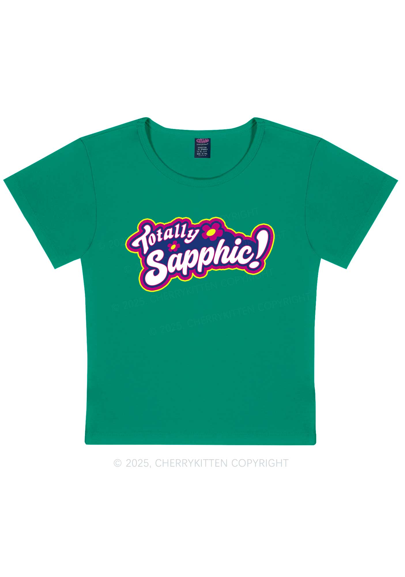 Totally Sapphic Pride Y2K Baby Tee Cherrykitten
