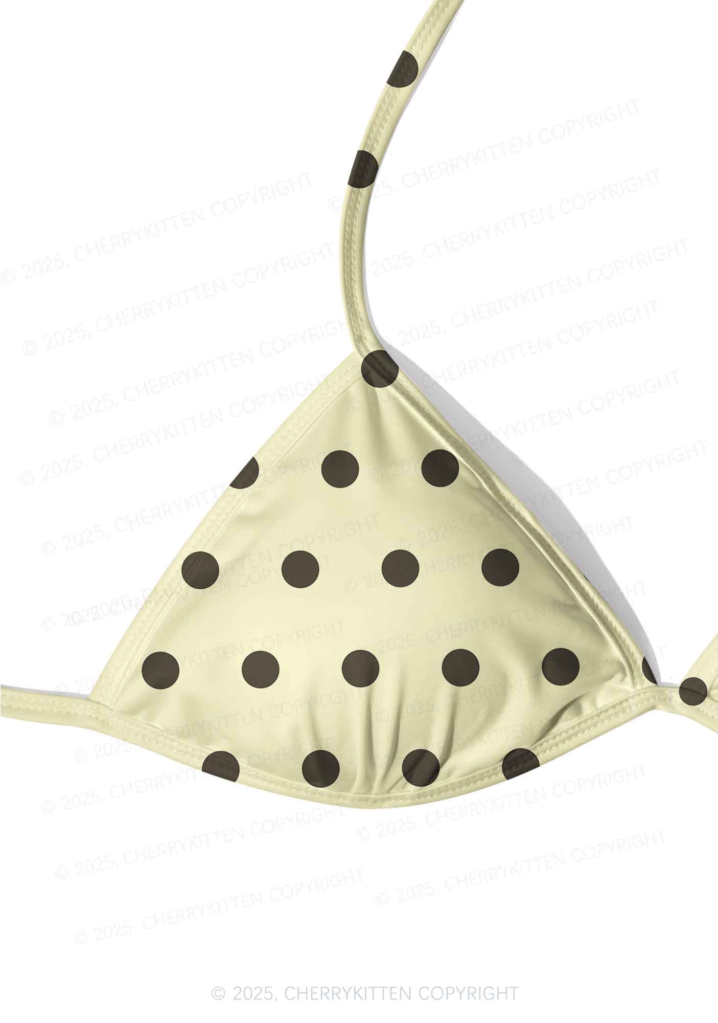 Yellow And Black Dots Y2K Print Bikini Set Cherrykitten