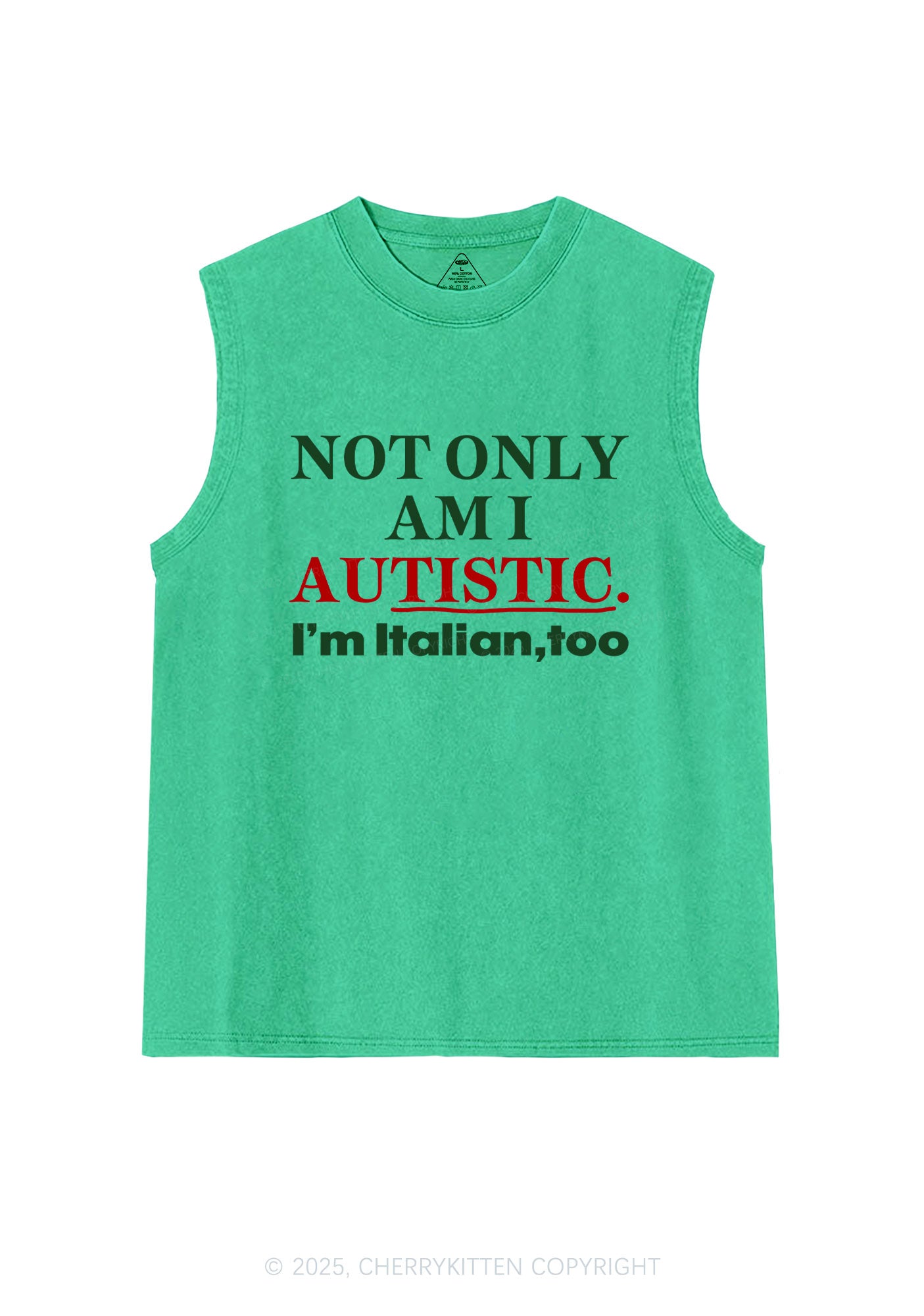 Not Only Autistic Y2K Washed Muscle Tank Cherrykitten