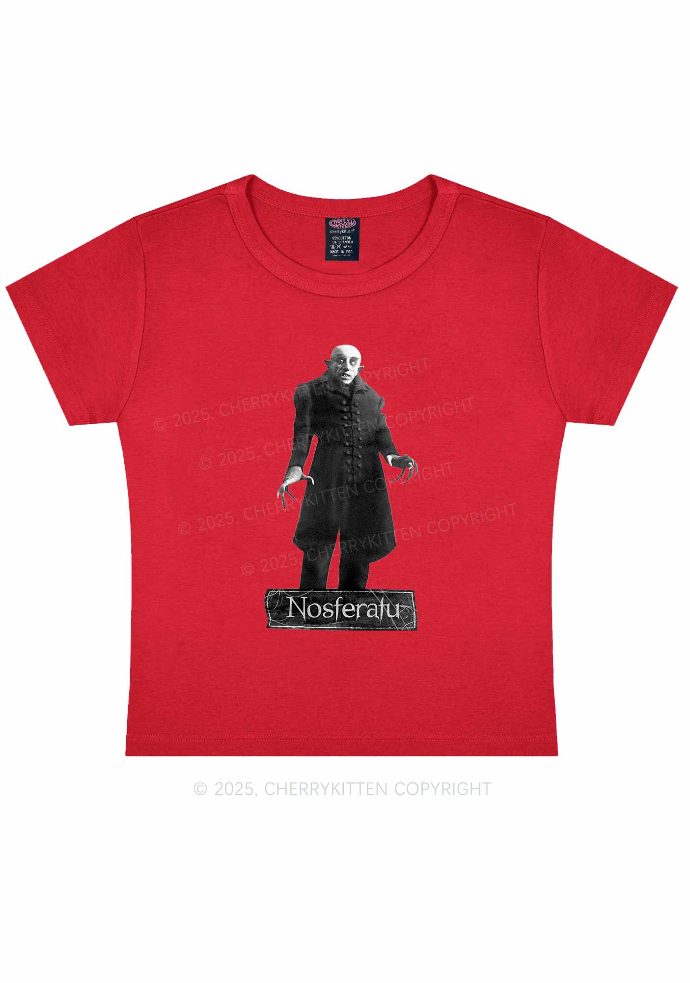 Halloween Male Vampire Y2K Baby Tee Cherrykitten