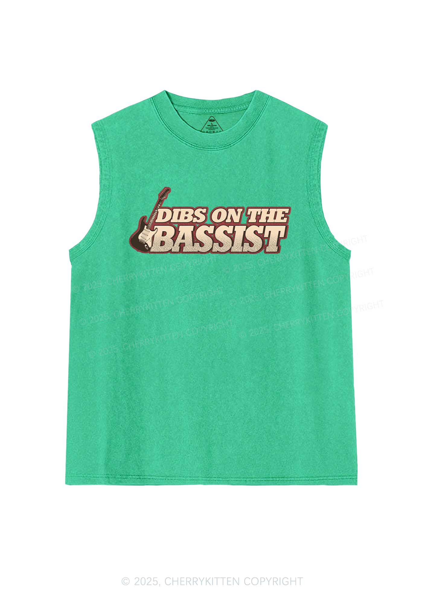 Dibs On The Bassist Y2K Washed Muscle Tank Cherrykitten