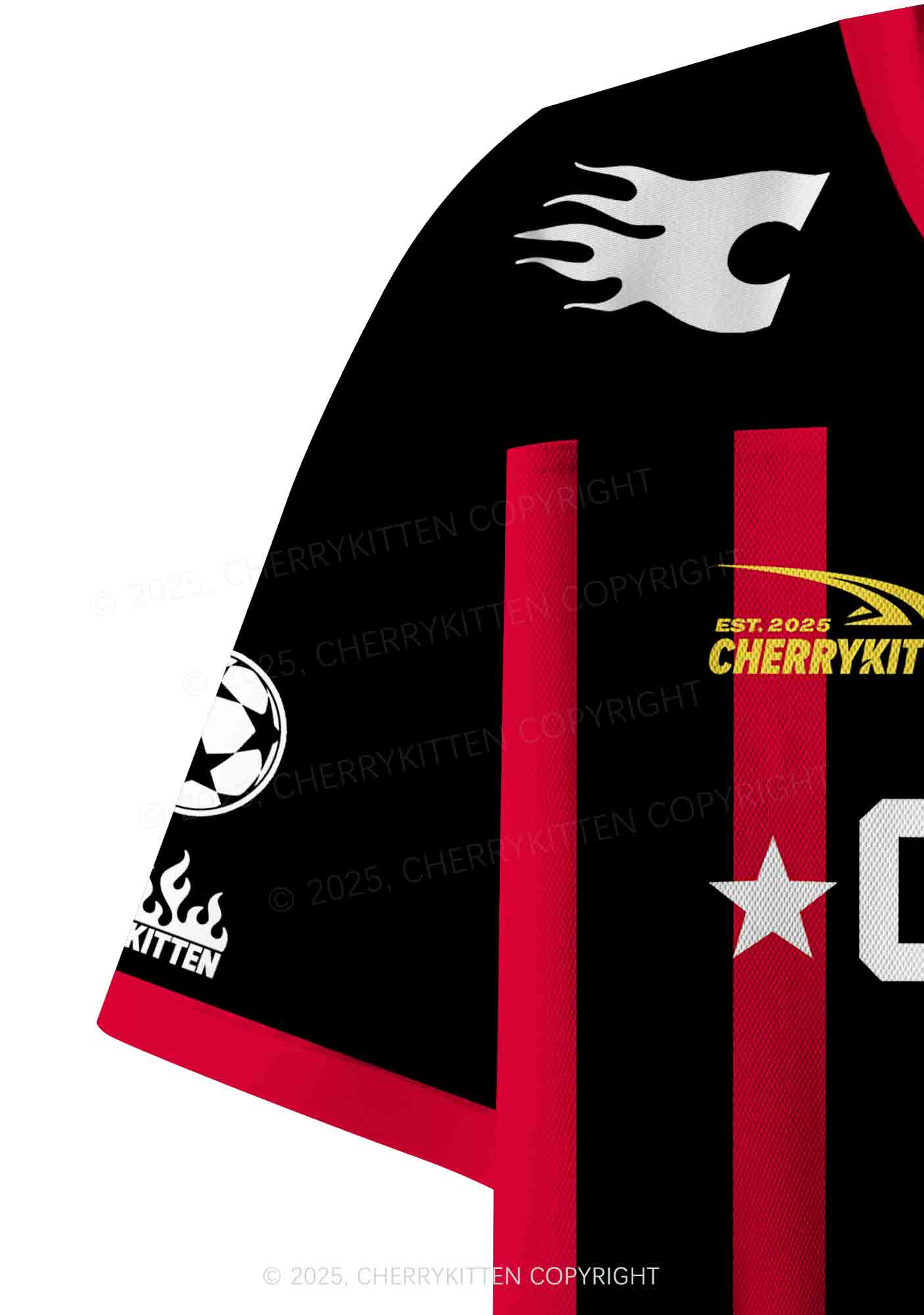 Custom Red Cxxt Stars Y2K Crop Sport Jersey Shirts Cherrykitten