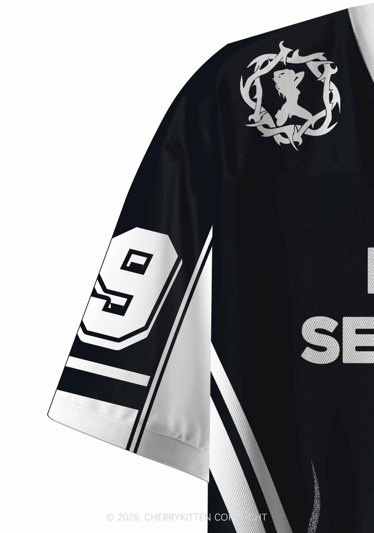 Black I Have Been Funny Y2K Crop Sport Jersey Shirts Cherrykitten