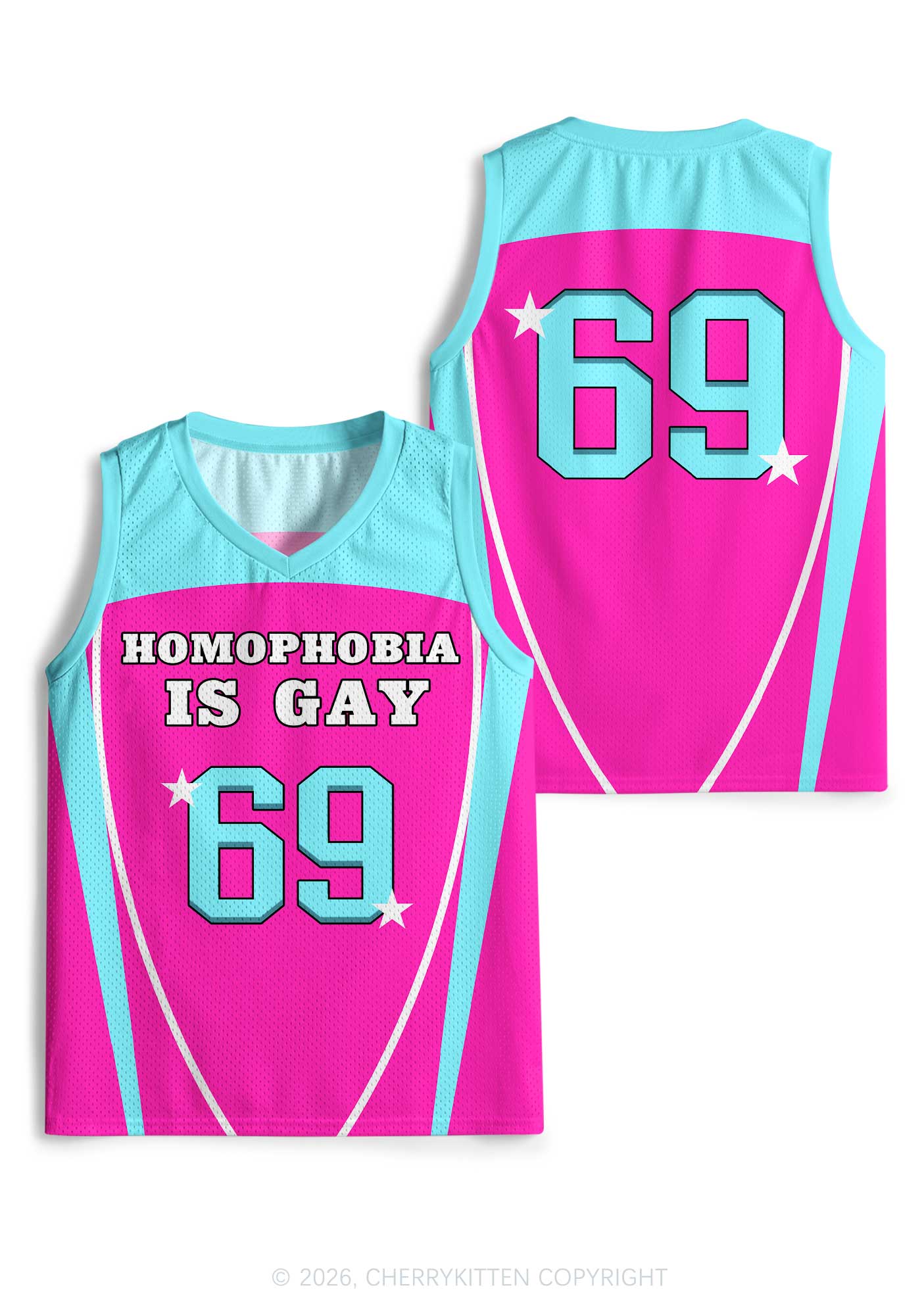 Hot Pink Homophobia Is Gay Pride Y2K Sport Jersey Tank Cherrykitten