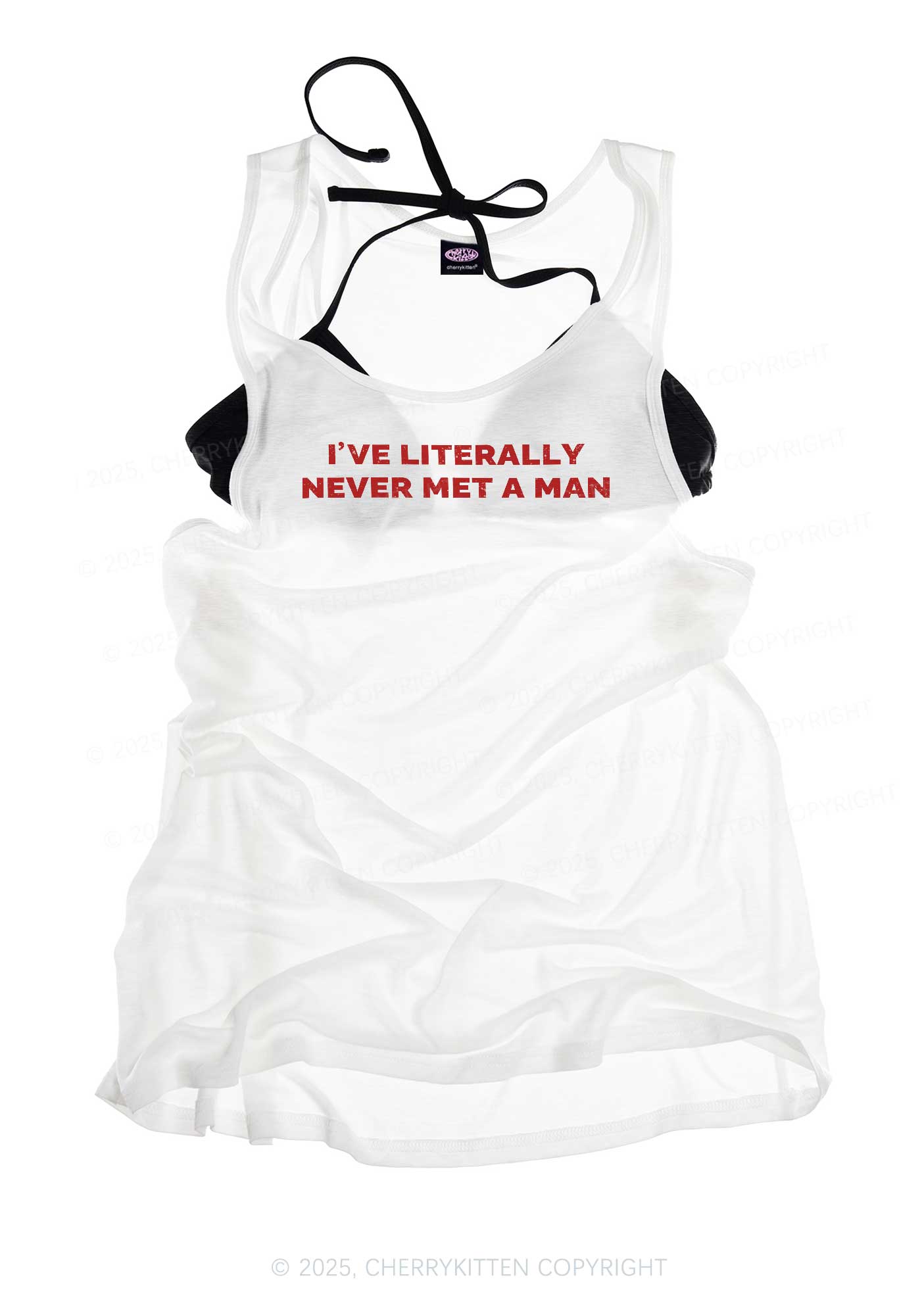 Never Met A Man Pride Y2K Sheer Boyfriend Tank Cherrykitten