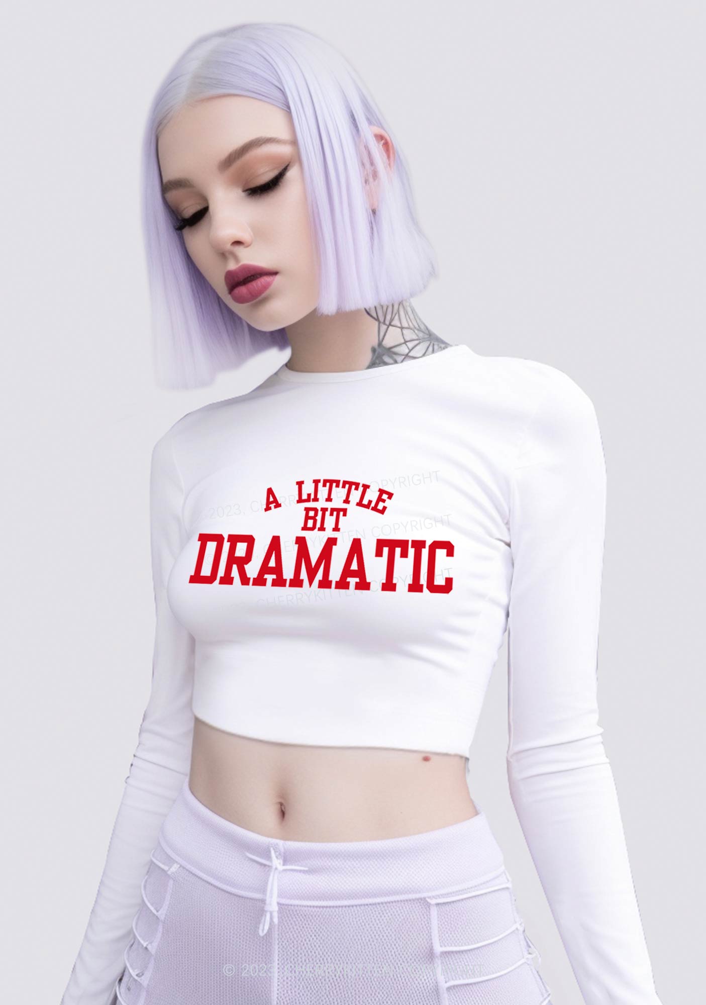 A Little Bit Dramatic Long Sleeve Crop Top Cherrykitten