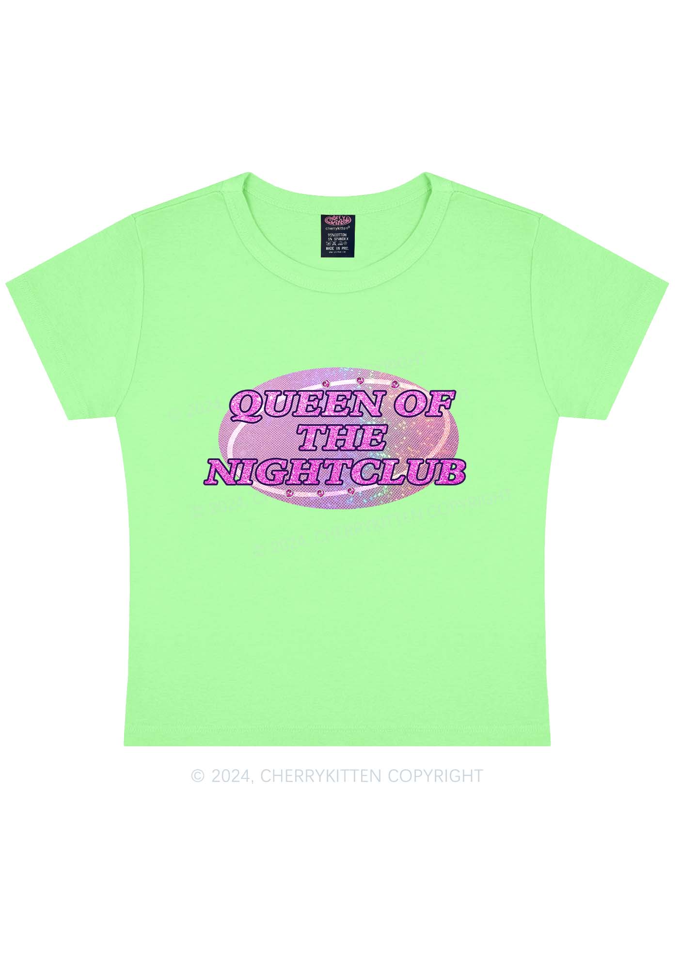 Queen Of Nightclub Y2K Baby Tee Cherrykitten