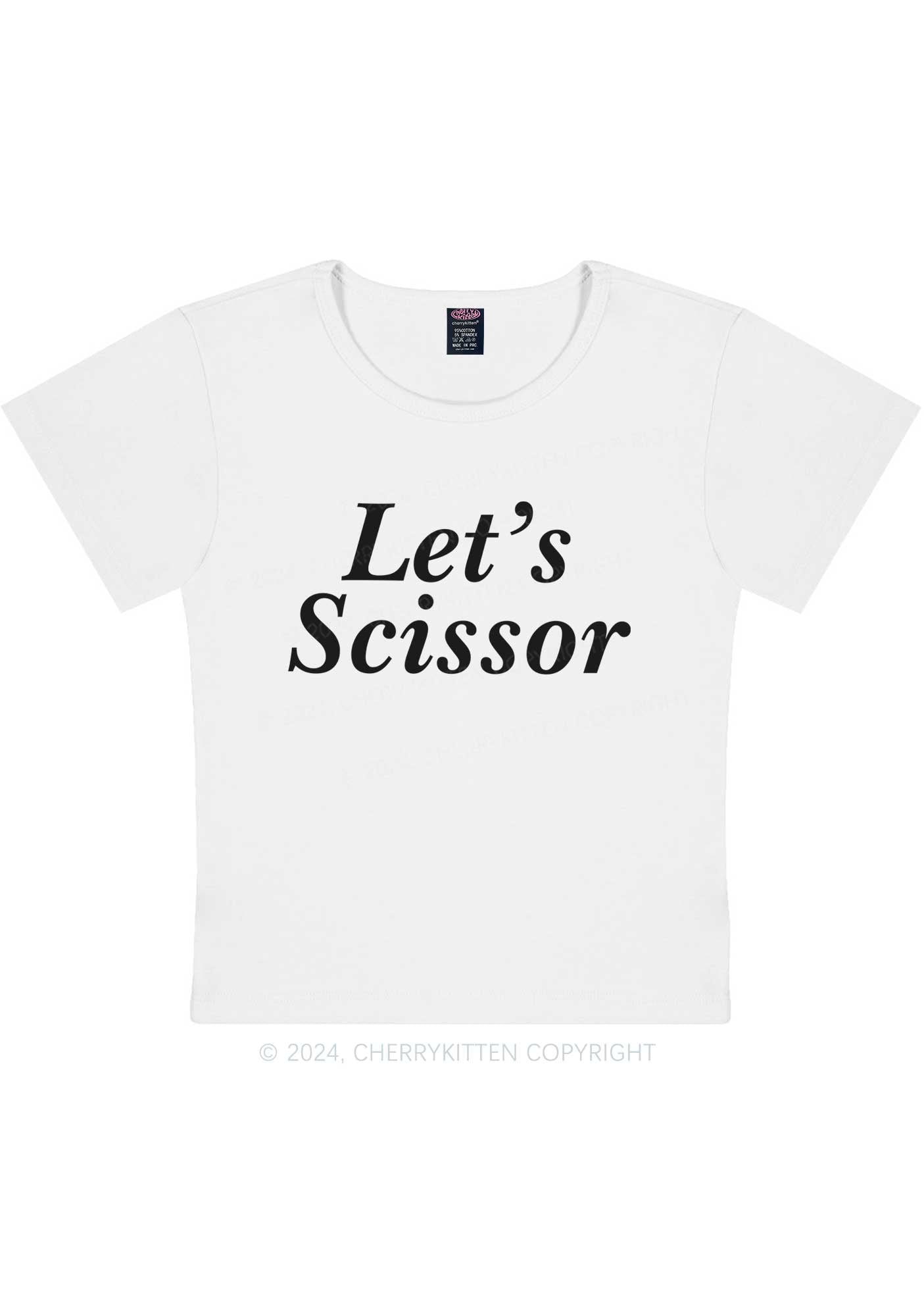 Lets Scissor Y2K Baby Tee Cherrykitten