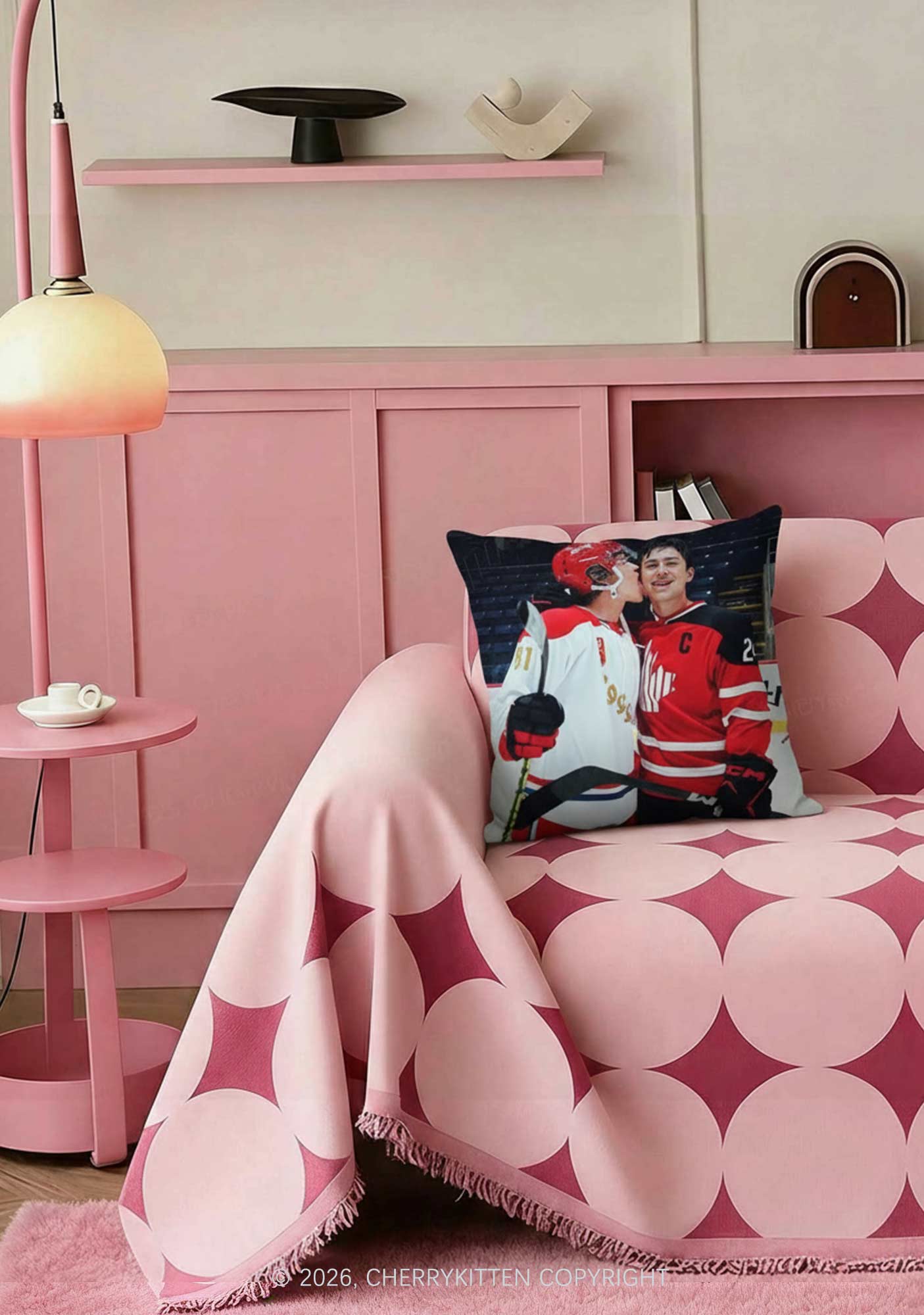 Red Kissing HR Y2K Ugly Pillow Cherrykitten