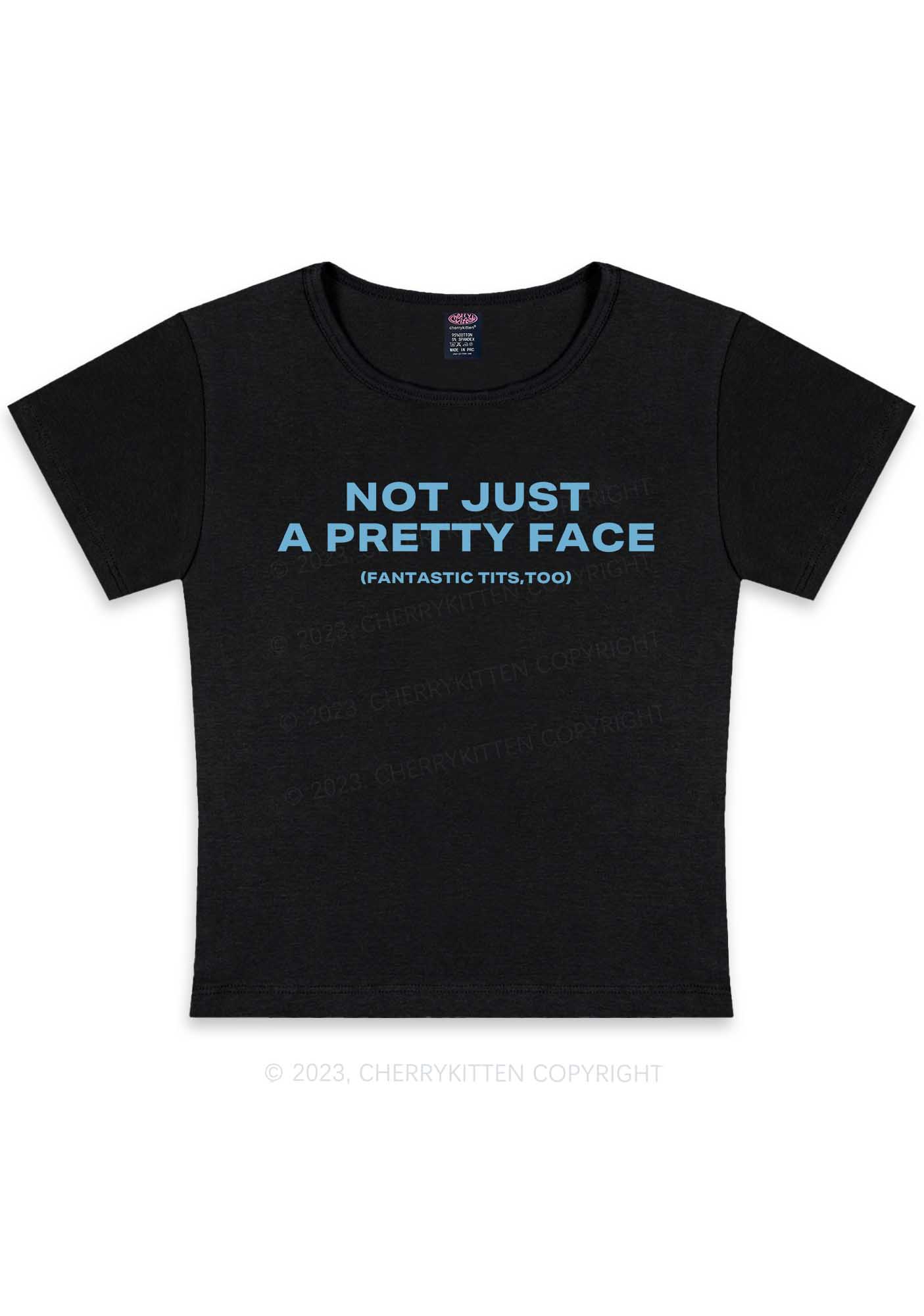 Curvy Pretty Face Fantastic Txts Y2K Baby Tee Cherrykitten