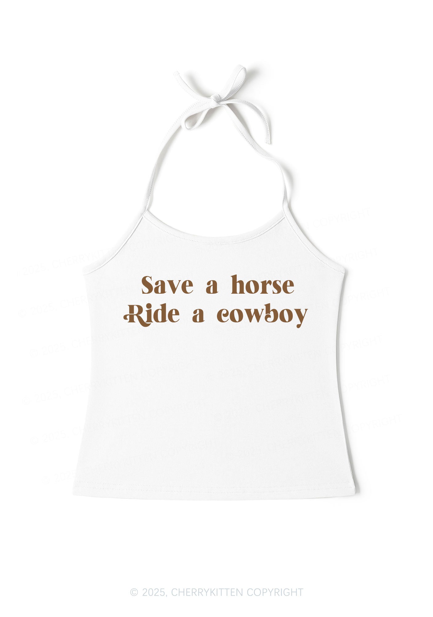 Save A Horse Ride A Cowboy Y2K Halter Neck Cami Cherrykitten