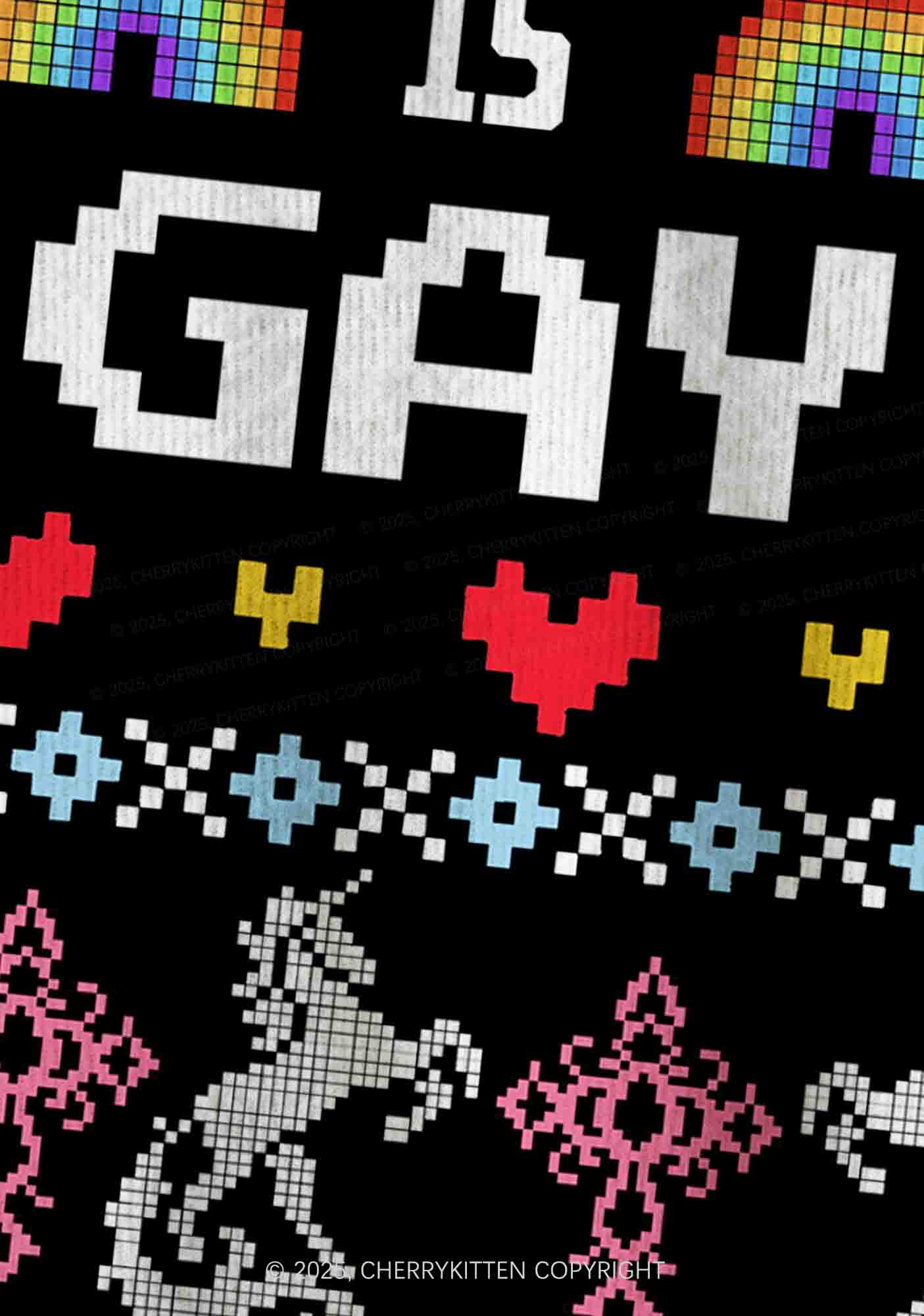 Homophobia Is Gay Pride Y2K Christmas Cardigan Knit Sweatshirt Cherrykitten