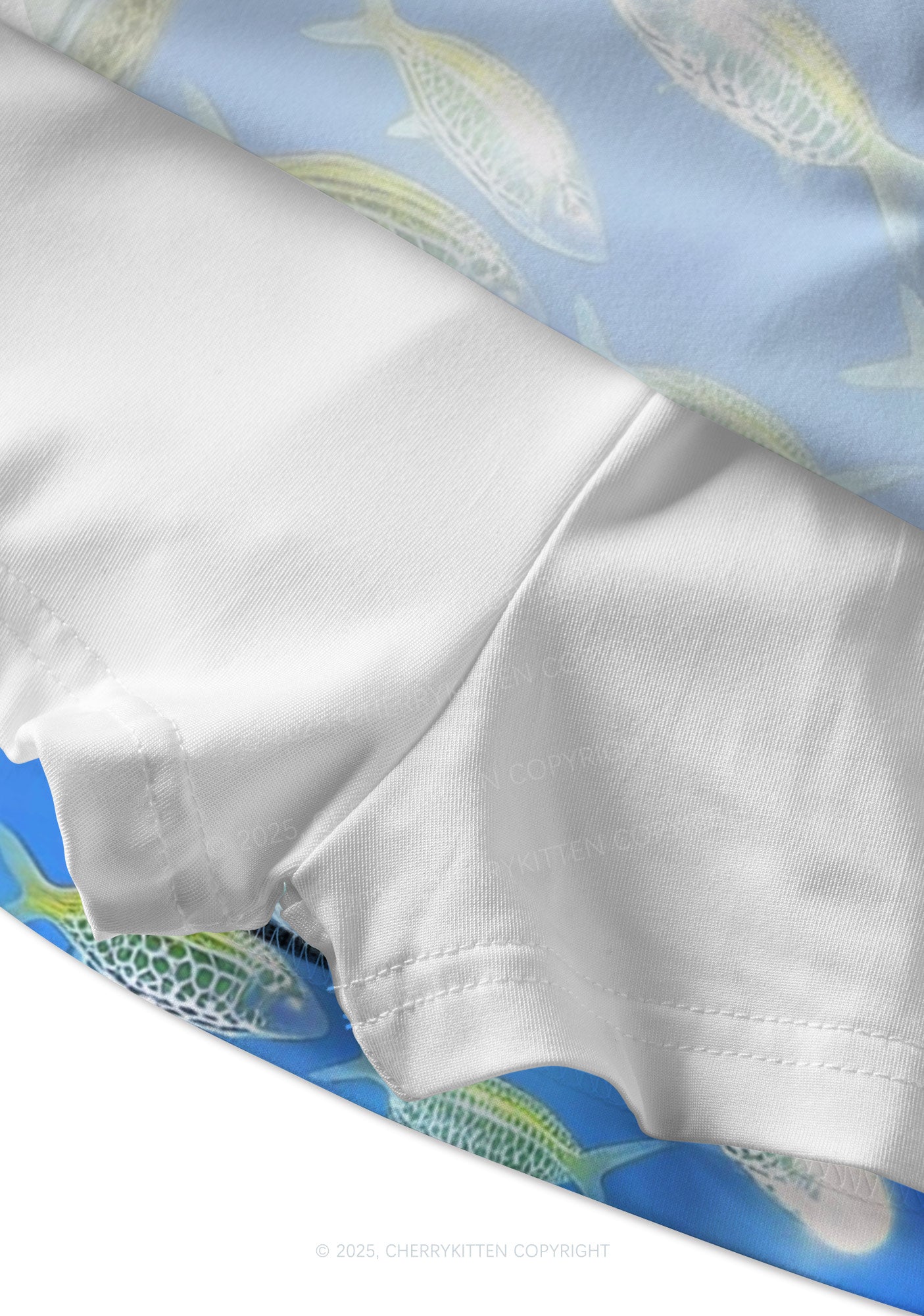 Undersea Fish Y2K Print Mini Skirt Cherrykitten