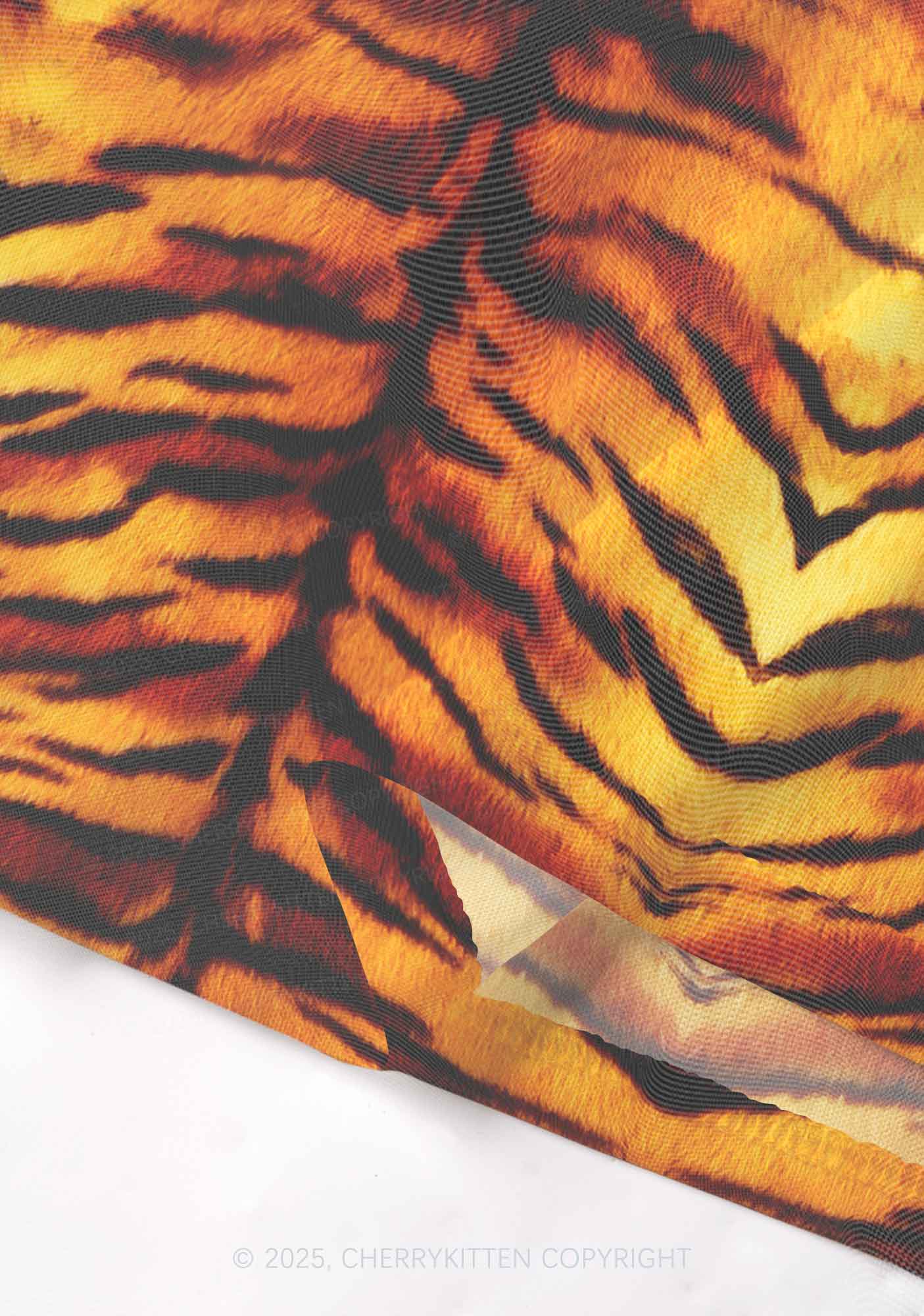 Wild Tiger Texture Y2K Mesh Cami Tank Cherrykitten