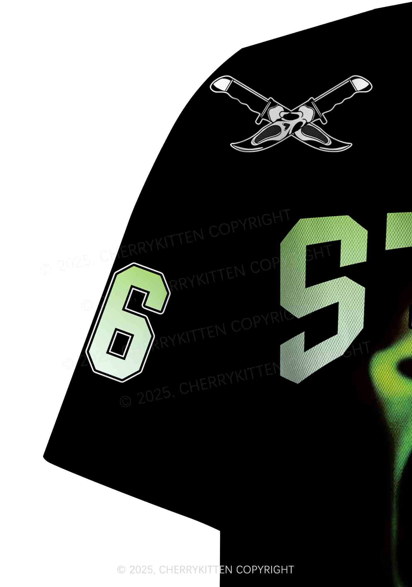 Custom Halloween Black Stab Ghost Y2K Crop Sport Jersey Shirts Cherrykitten