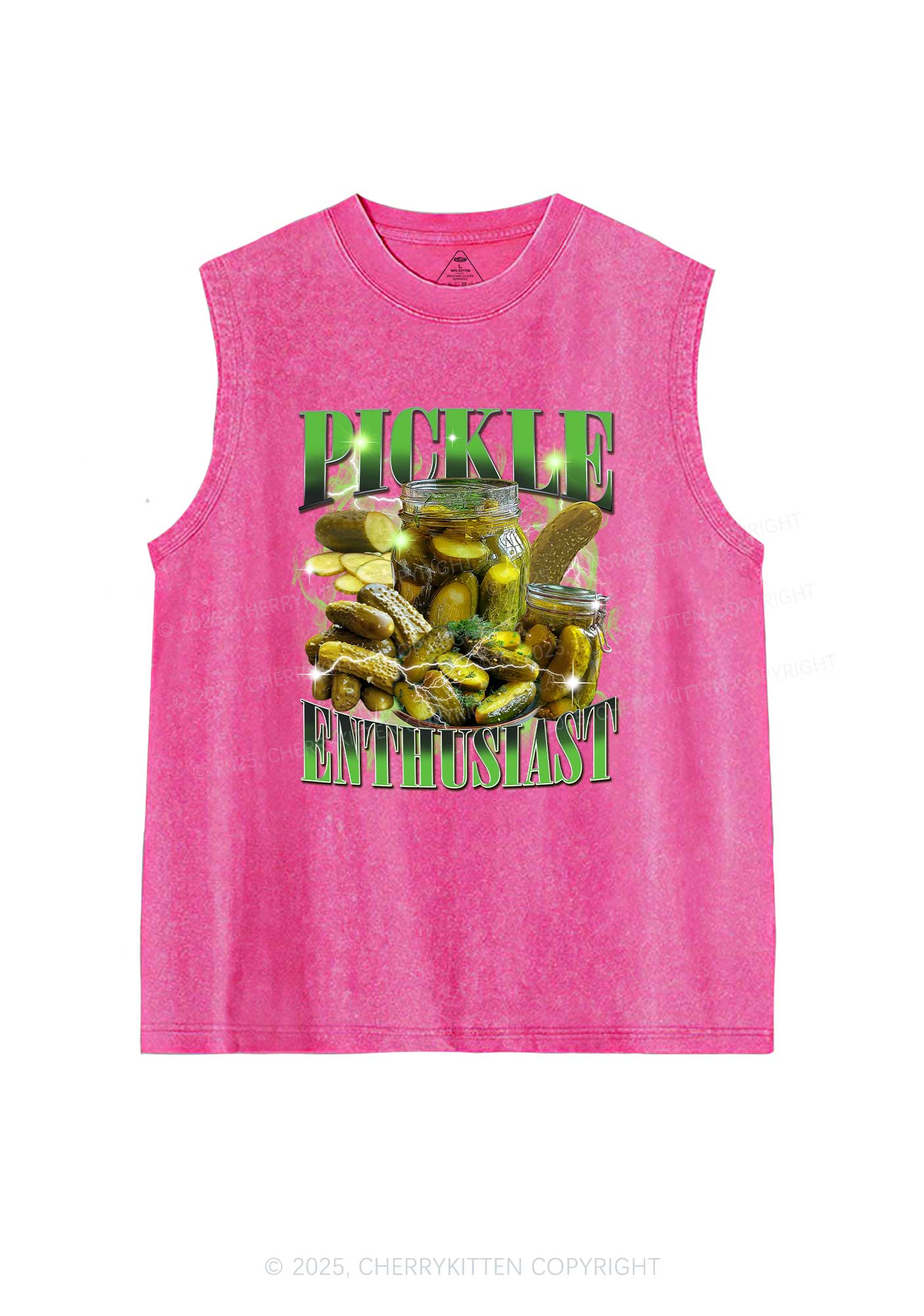 Pickle Enthusiast Y2K Washed Muscle Tank Cherrykitten
