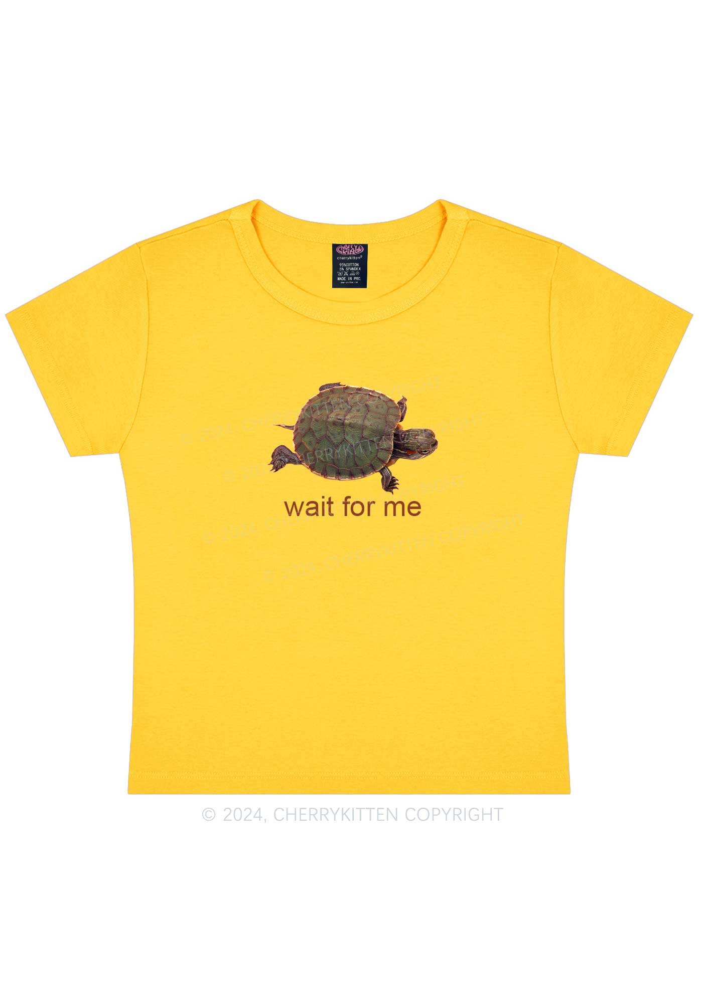 Wait For Turtle Y2K Baby Tee Cherrykitten