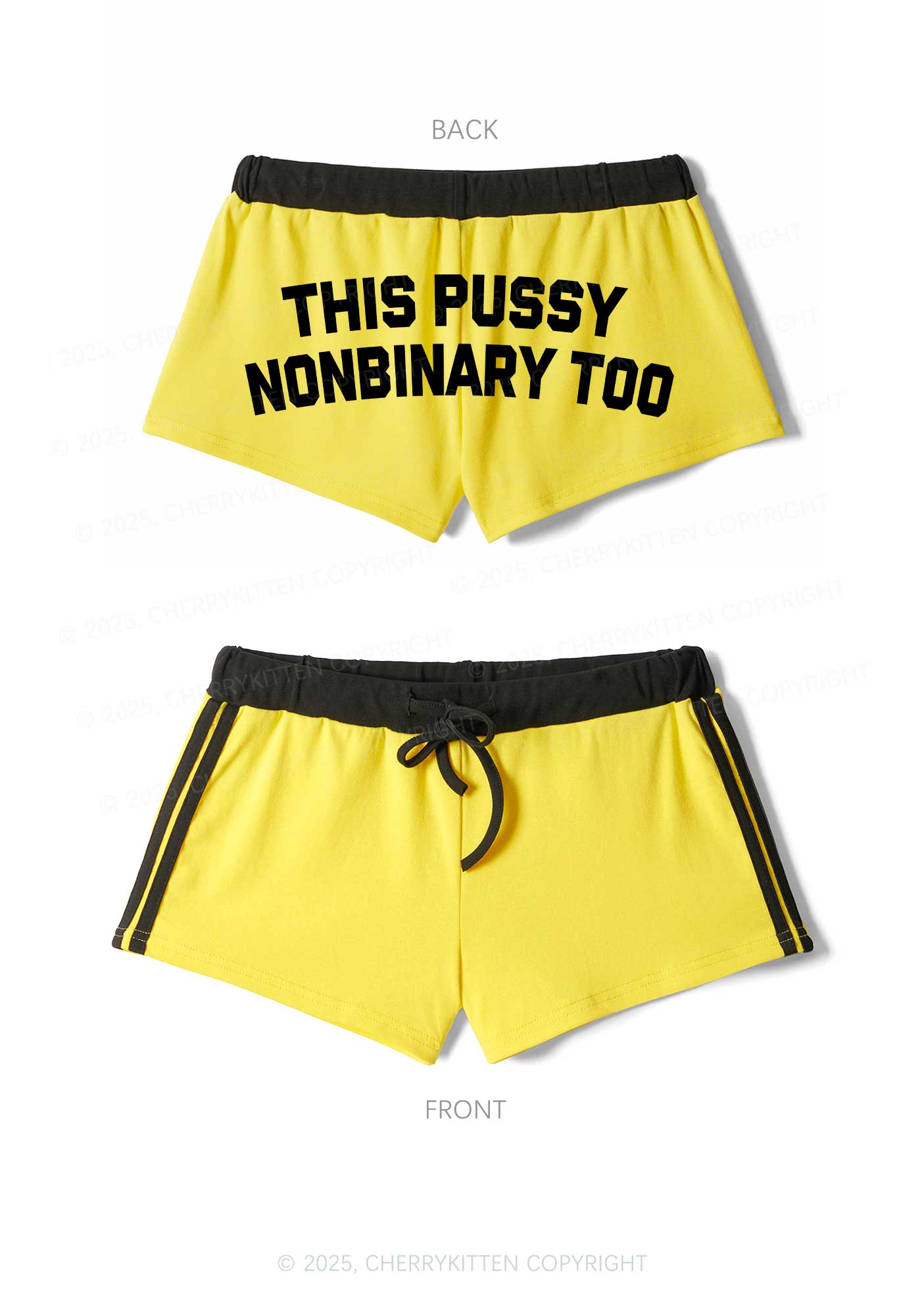 This Puxxy Nonbinary Too Pride Y2K Drawstring Mini Shorts Cherrykitten