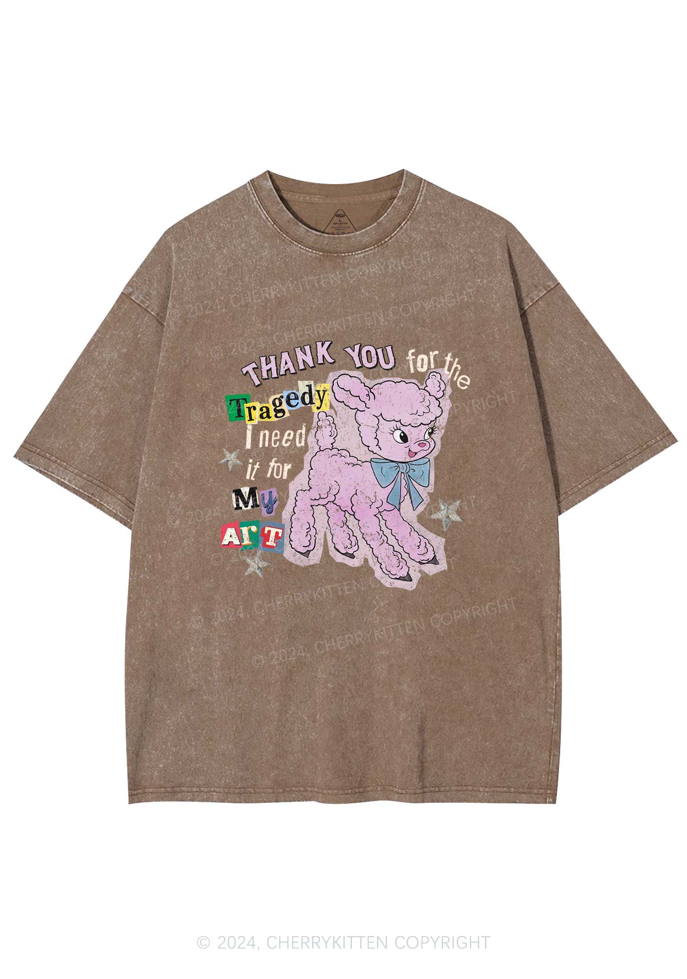 Tragedy Art Y2K Washed Tee Cherrykitten