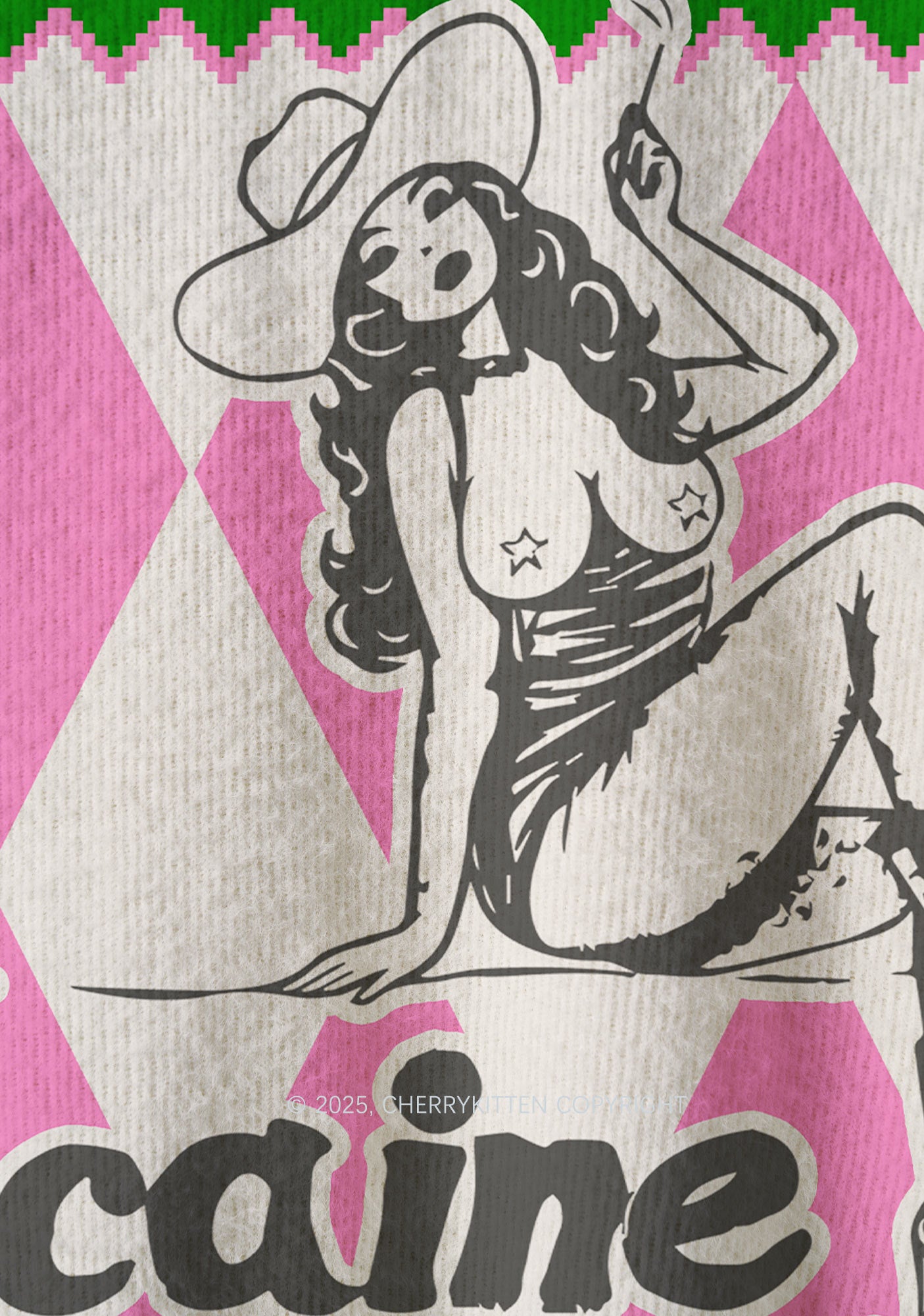 Cola Cowgirl Y2K Christmas Knit Sweatshirt Cherrykitten