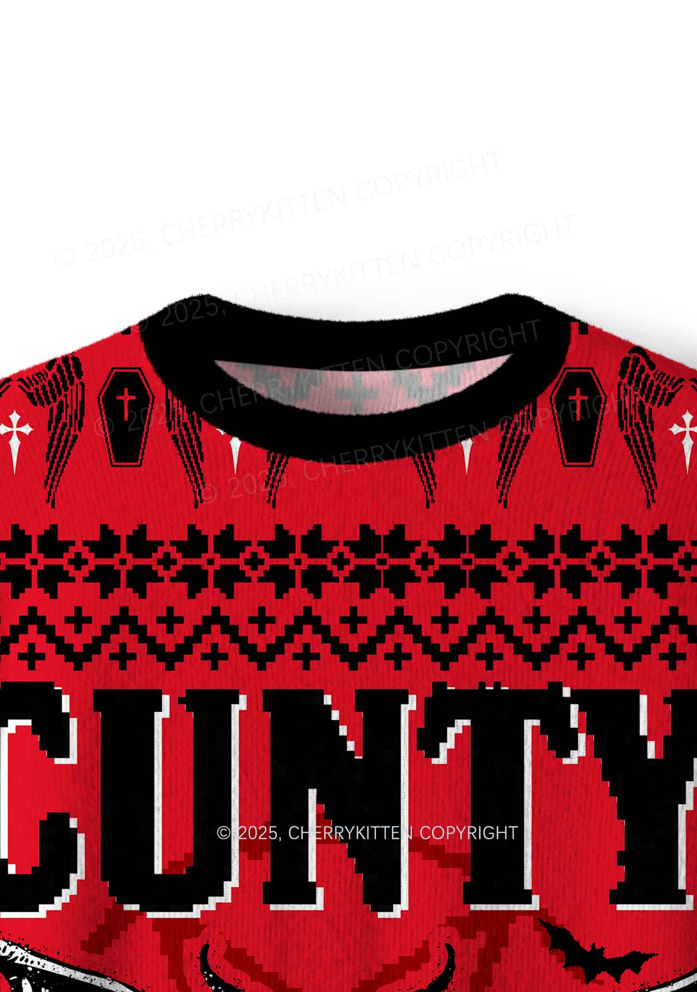 Cuntry Angle Y2K Christmas Knit Sweatshirt Cherrykitten