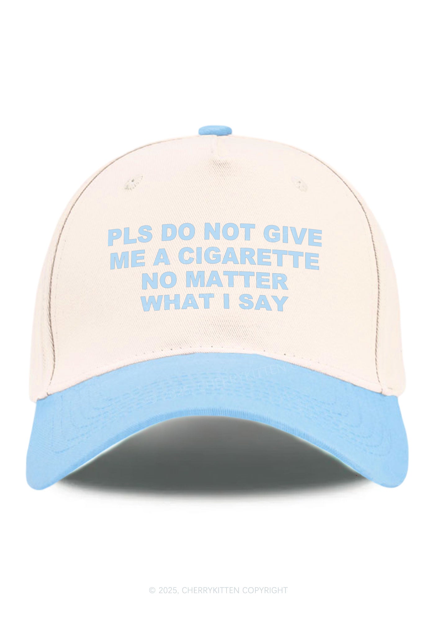 Dont Give Me Cigarette Y2K Color Block Baseball Cap Cherrykitten