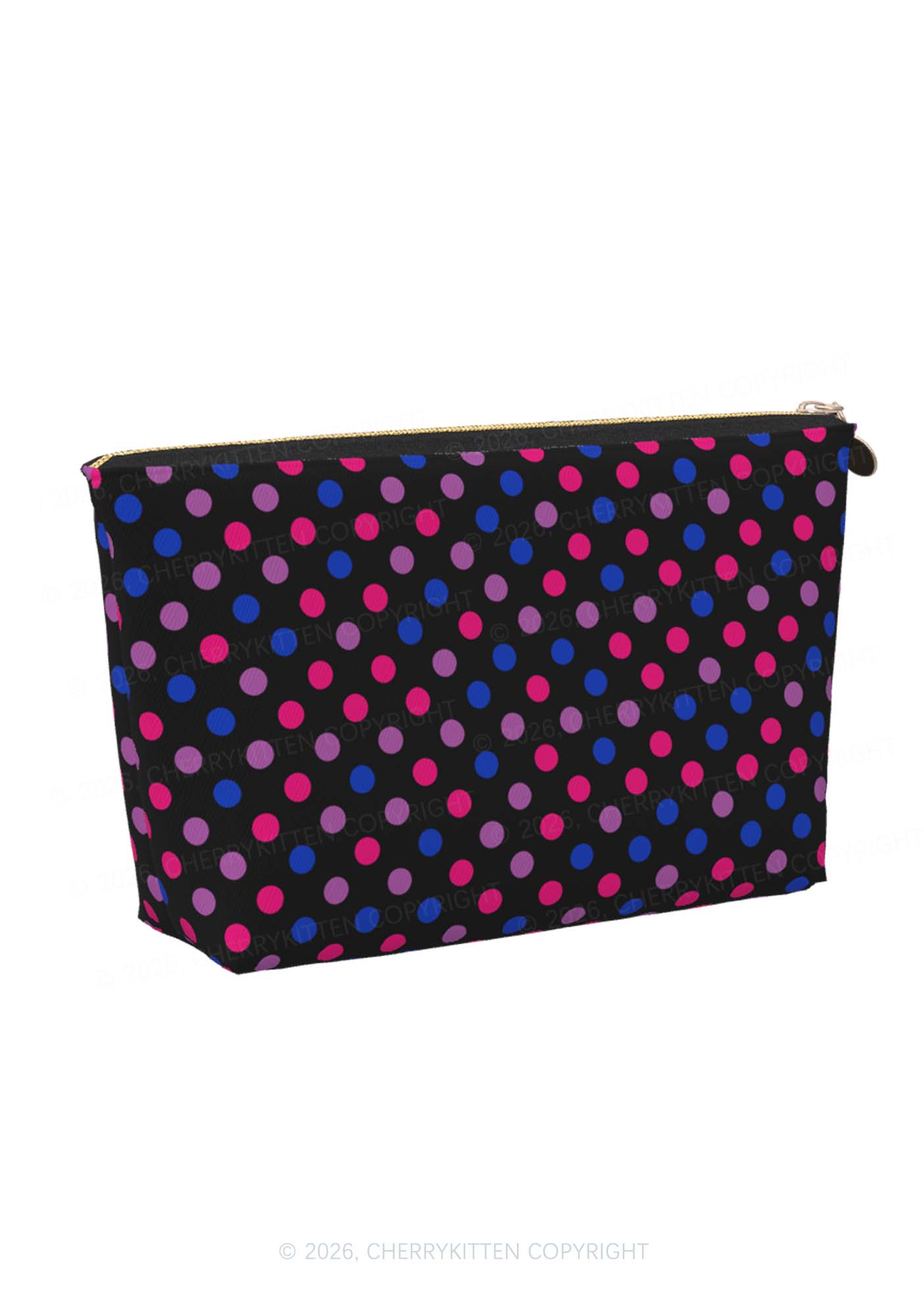 Bisexual Dots Pride Y2K Makeup Bag Cherrykitten