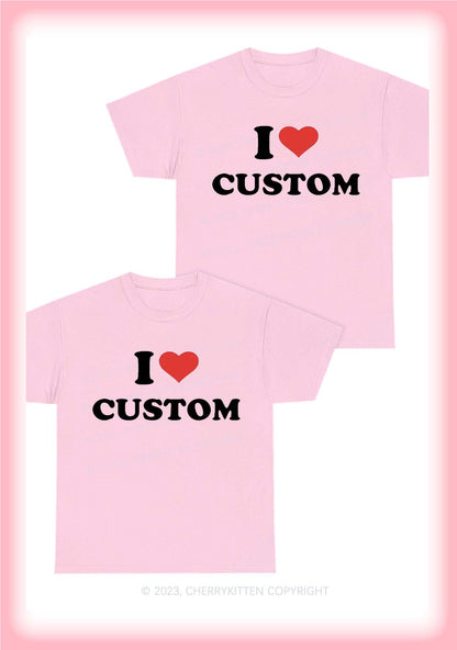 I Love Custom Personalized Y2K Valentine's Day Chunky Shirt Cherrykitten