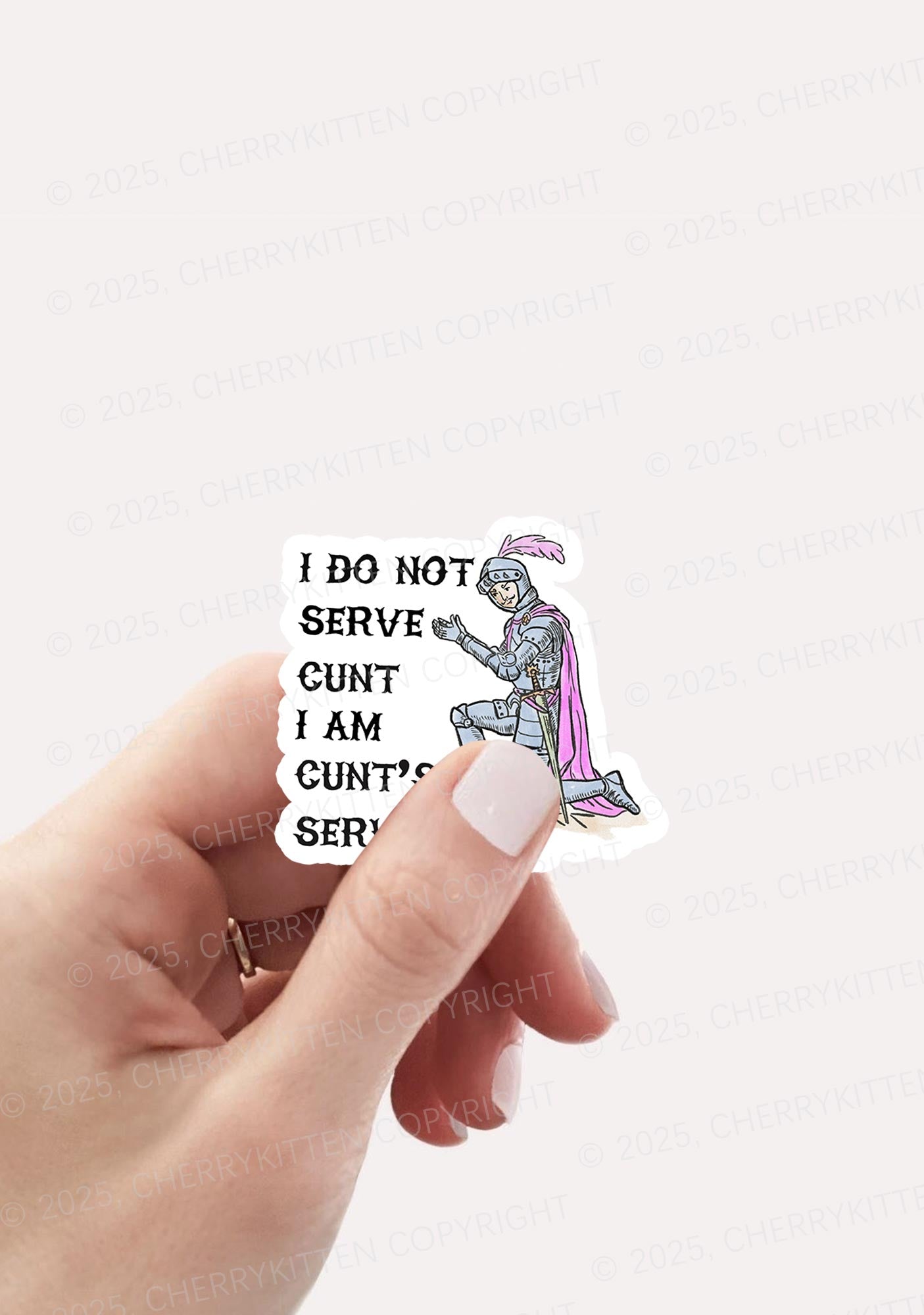 I Am Cxxt Servant 1Pc Y2K Sticker Cherrykitten