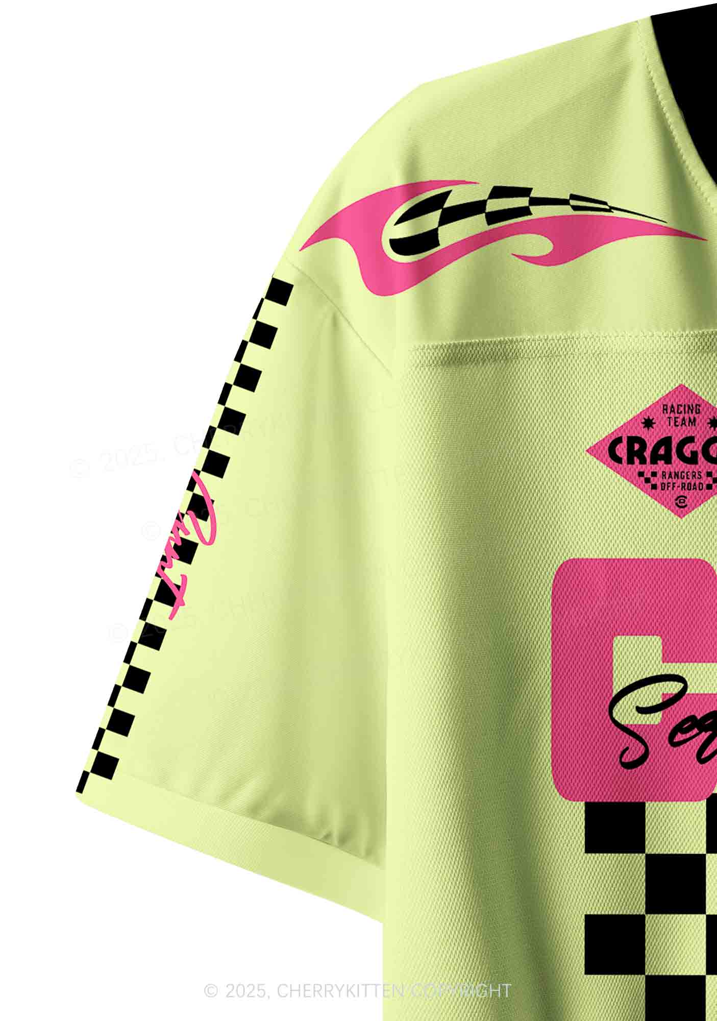 Custom Yellow Cxxt Y2K Crop Sport Jersey Shirts Cherrykitten