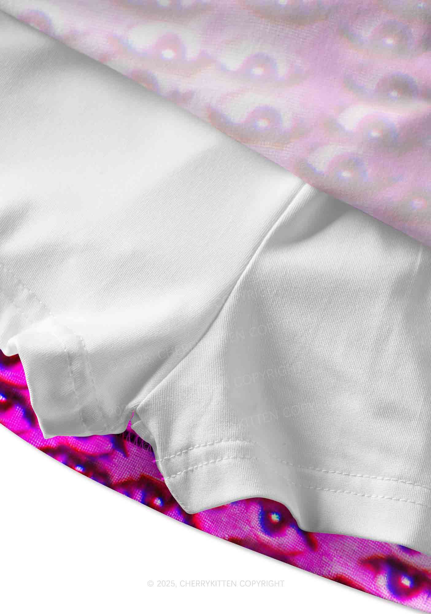 Halloween Pink Eyes Y2K Print Mini Skirt Cherrykitten