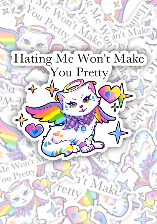 Hating Me Won't Make You Pretty 1Pc Y2K Sticker Cherrykitten