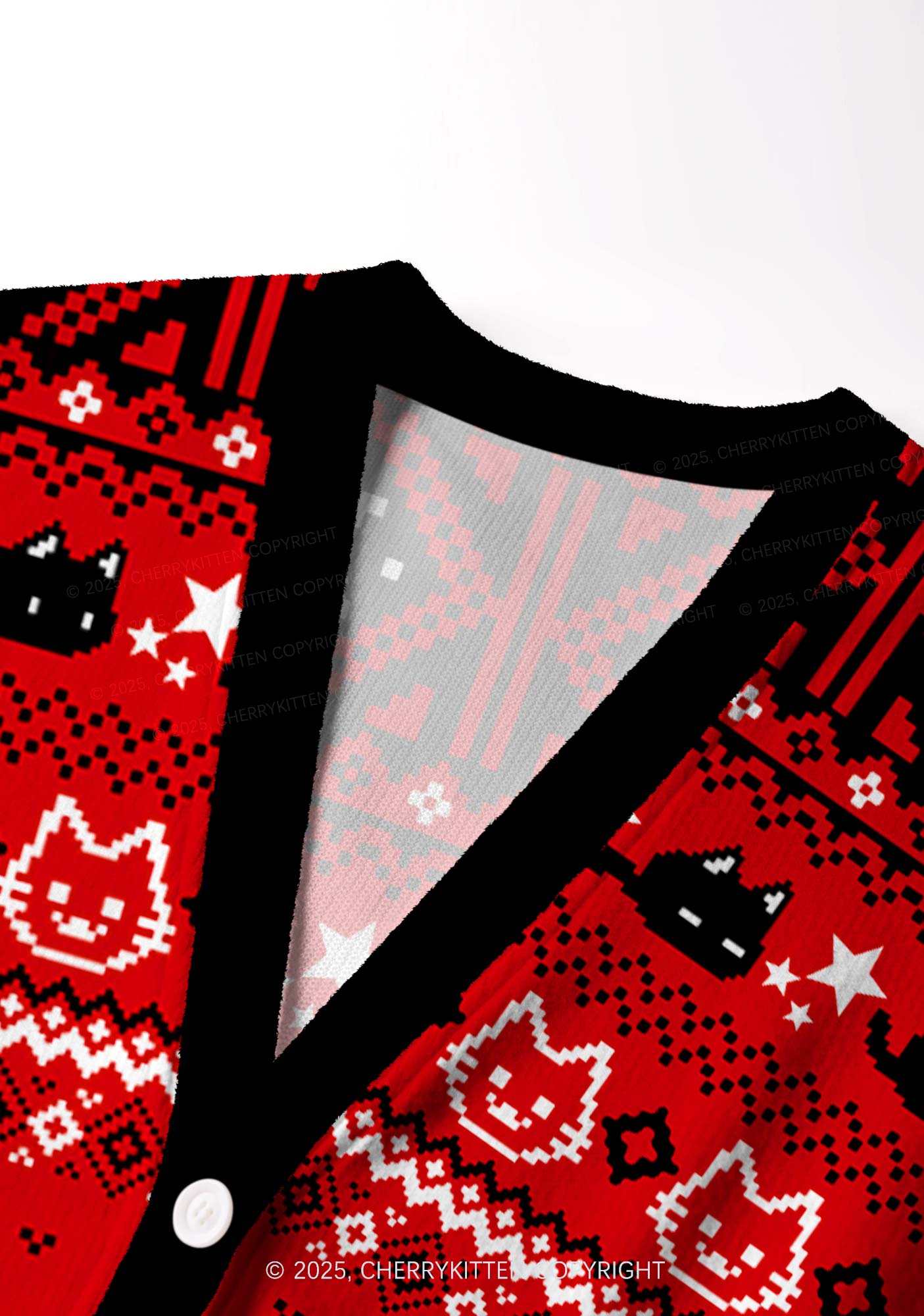 Great Mental Health Puxxy Y2K Christmas Cardigan Knit Sweatshirt Cherrykitten