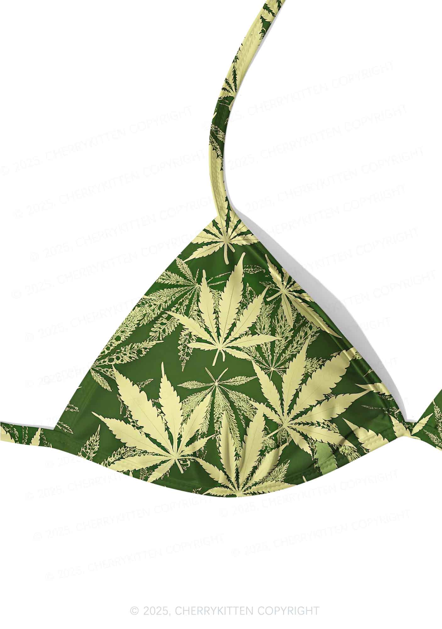 Yellow Leaf Y2K Print Bikini Set Cherrykitten