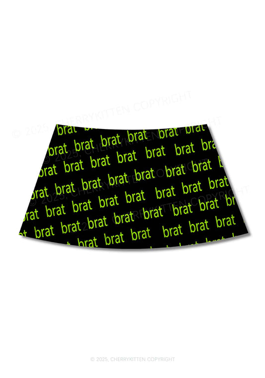Green Brat Y2K Print Mini Skirt Cherrykitten