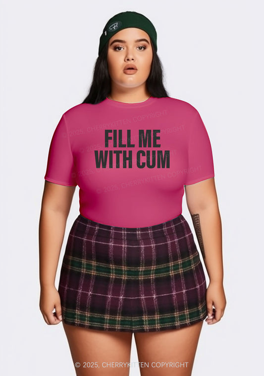 Curvy Fill Me With Cxm Y2K Baby Tee Cherrykitten
