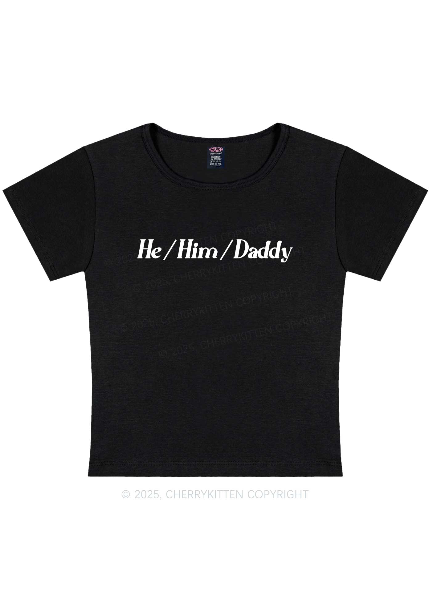 He Him Daddy Pride Y2K Baby Tee Cherrykitten