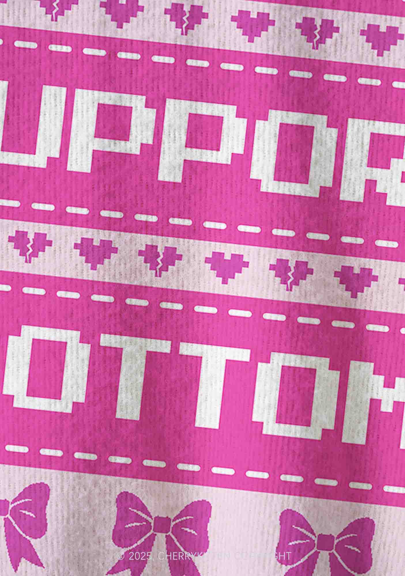 Emotional Support Bottom Pride Y2K Christmas Cardigan Knit Sweatshirt Cherrykitten