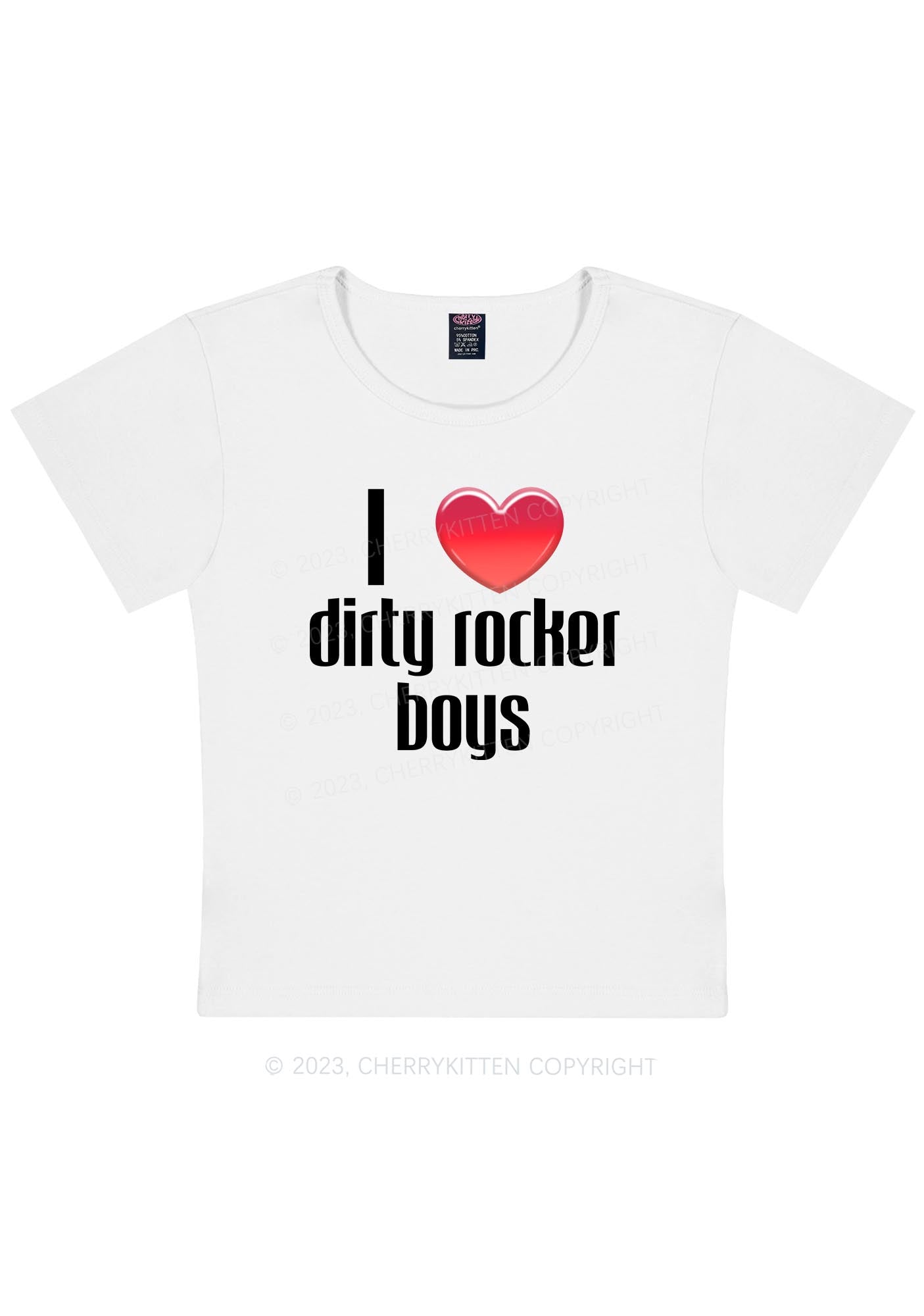 Curvy Dirty Rocker Boys Y2K Baby Tee Cherrykitten